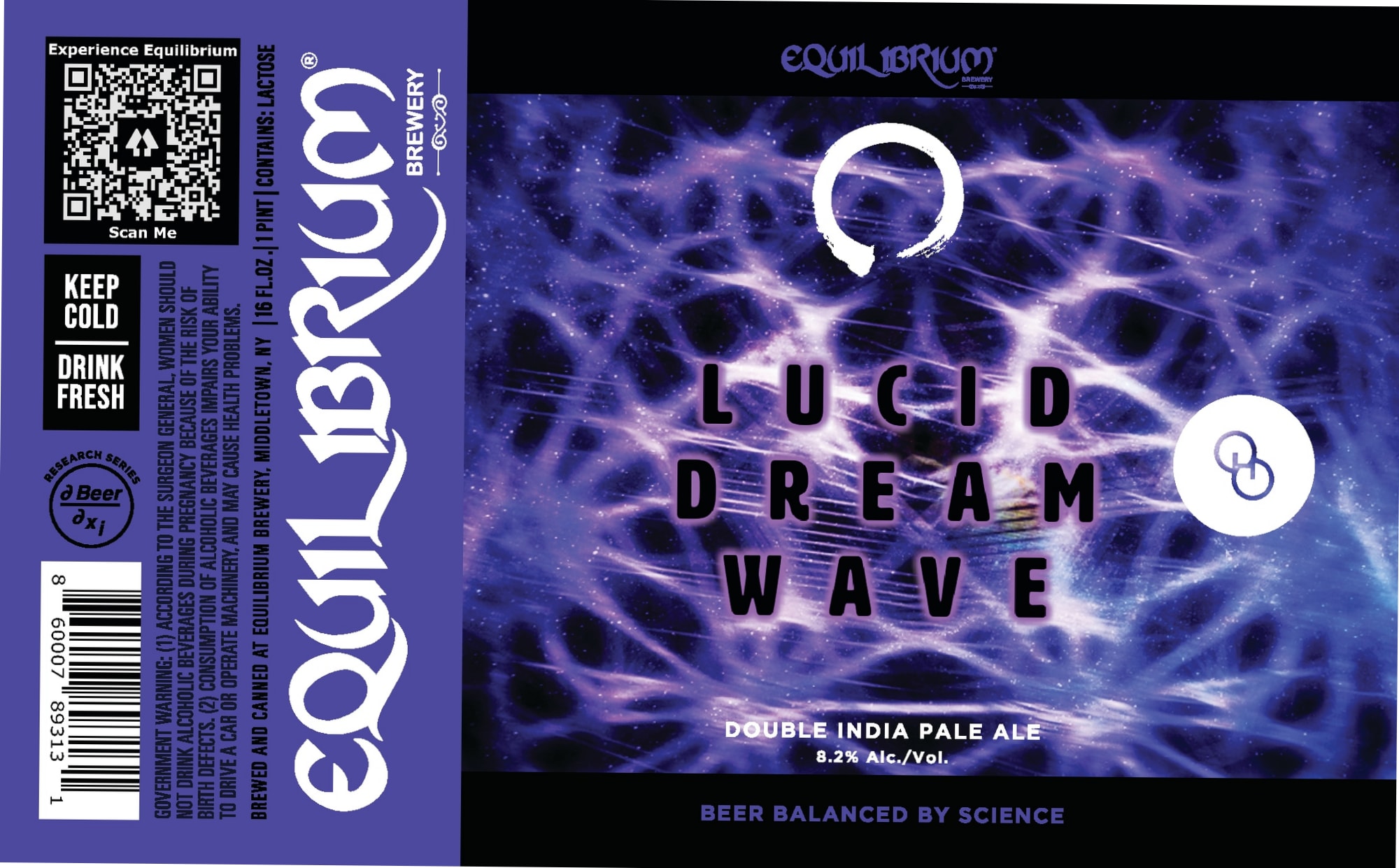 Lucid Dream Wave by Equilibrium Brewery - beer label