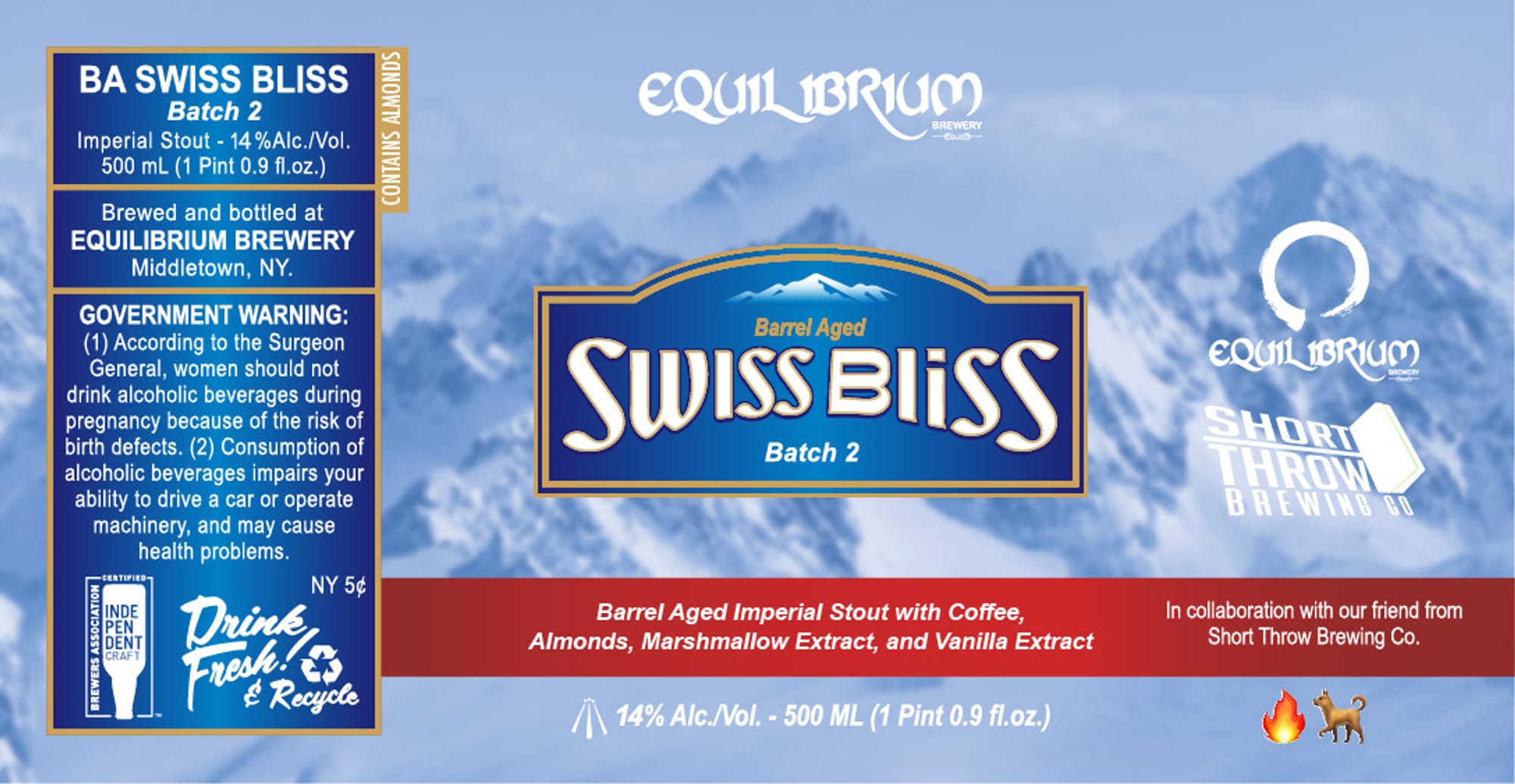 Swiss Bliss by Equilibrium Brewery - beer label