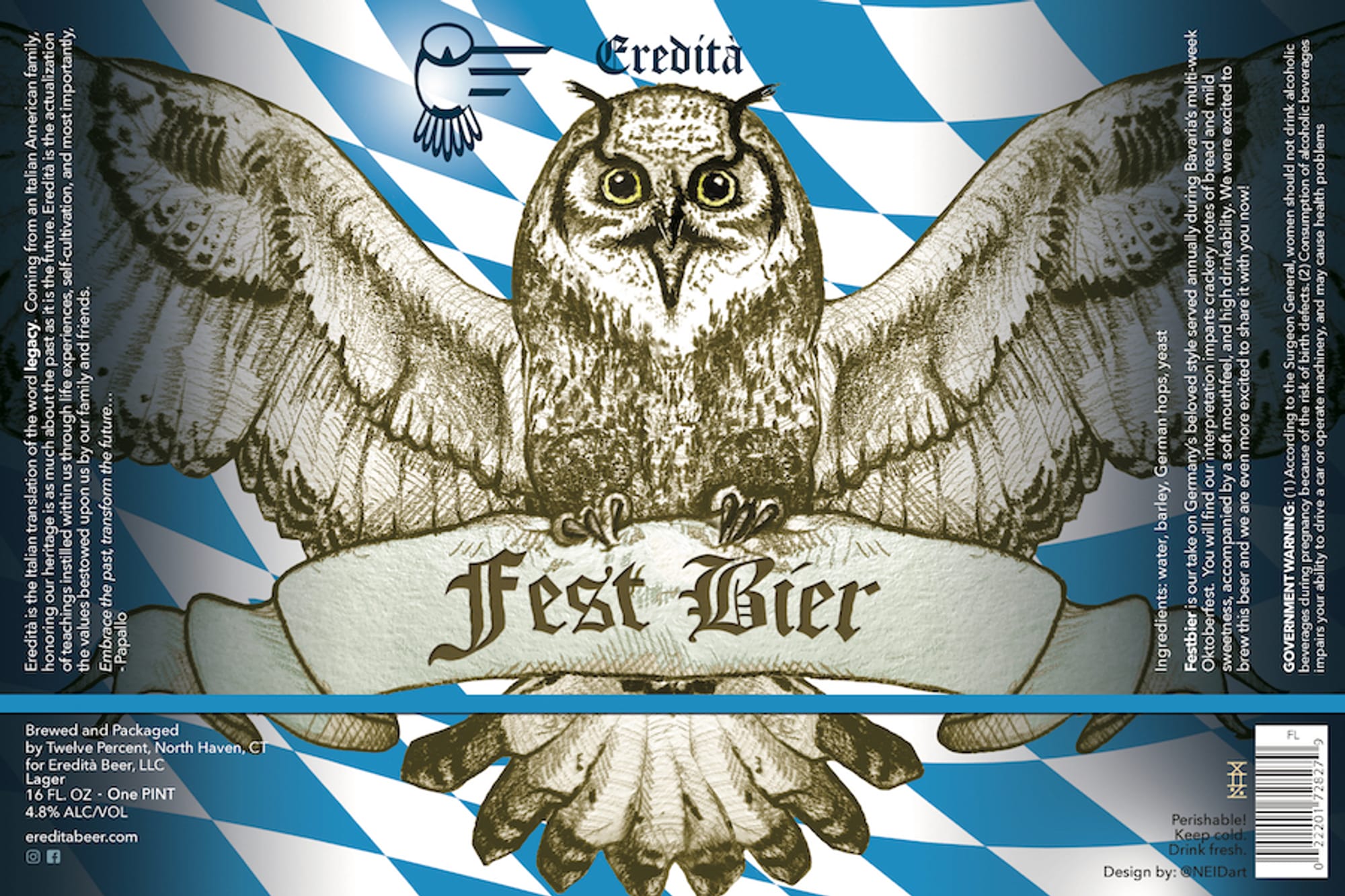 Eredità Fest Bier by Twelve Percent Beer - beer label