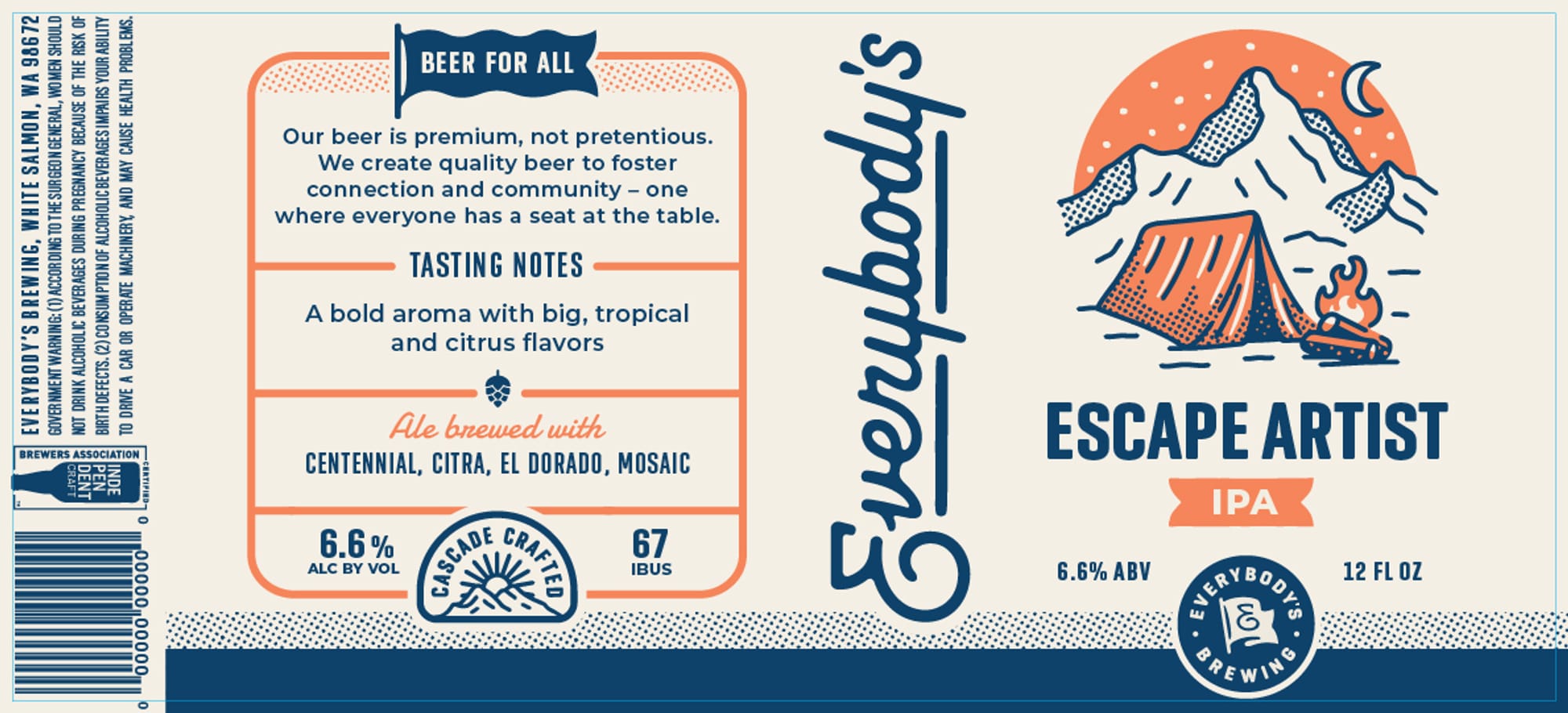 Escape Artist by Everybody’s Brewing - beer label