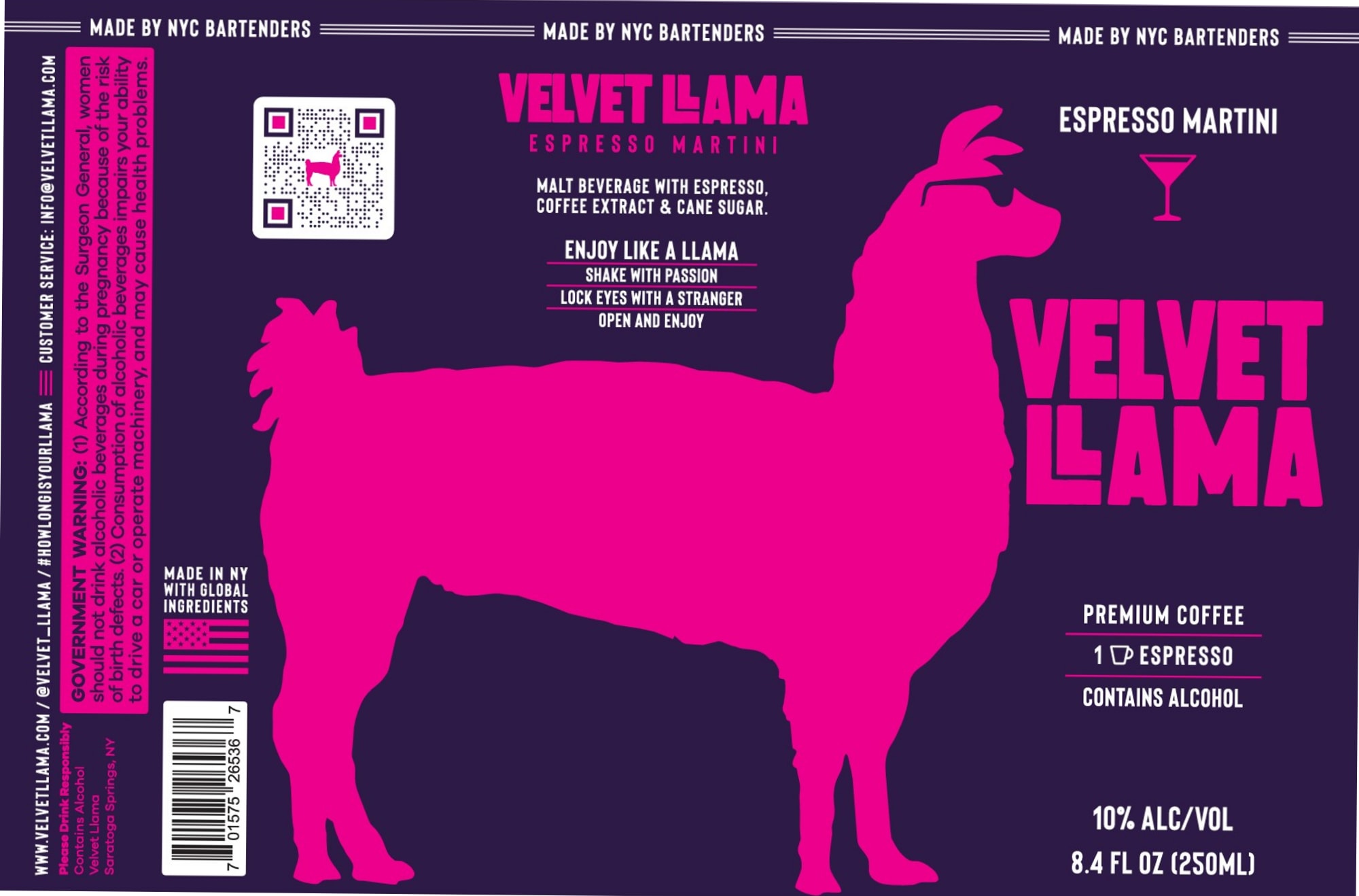 Espresso Martini by Velvet Llama - beer label