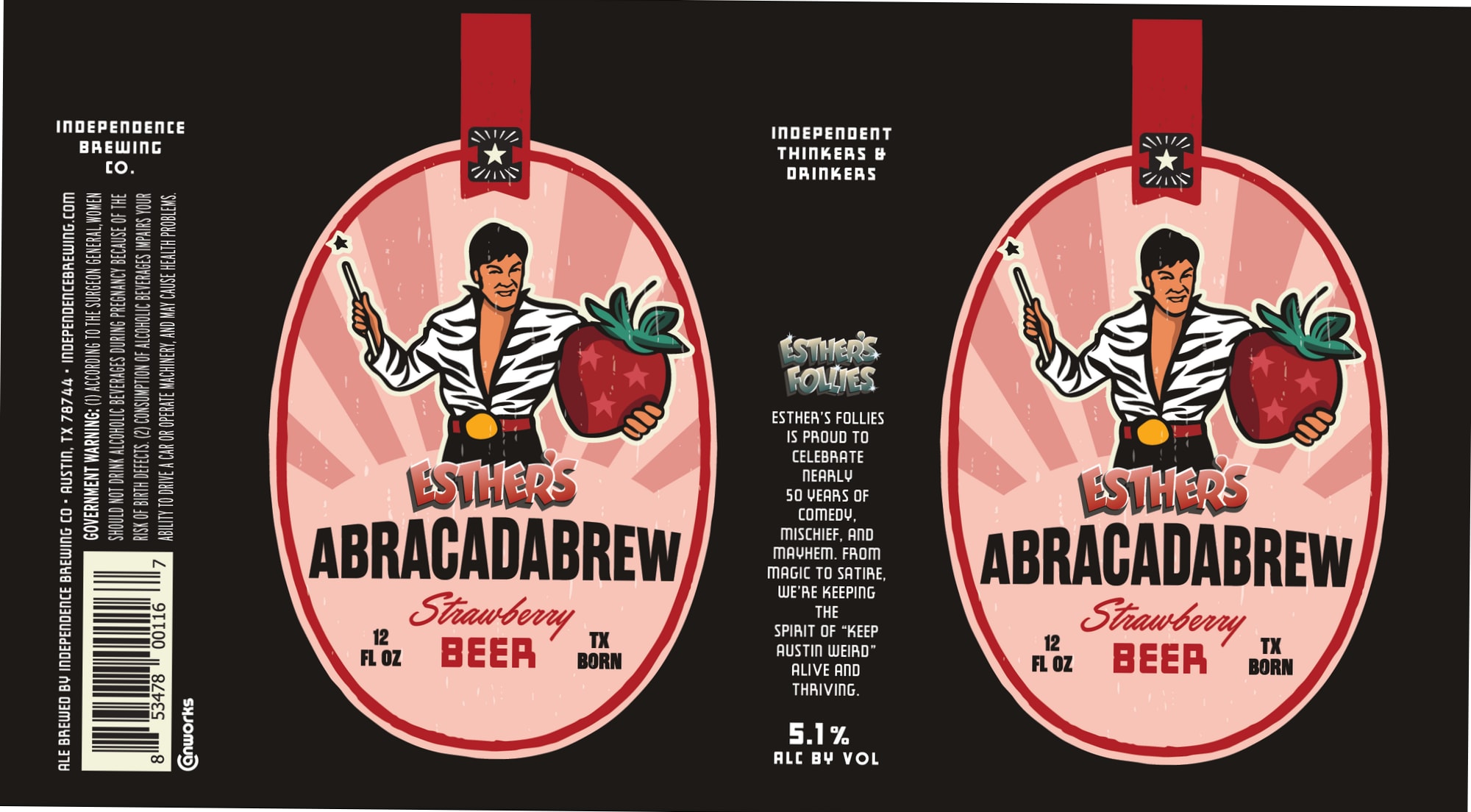 Esther's Follies Abracadabrew by Independence Brewing Co. - beer label