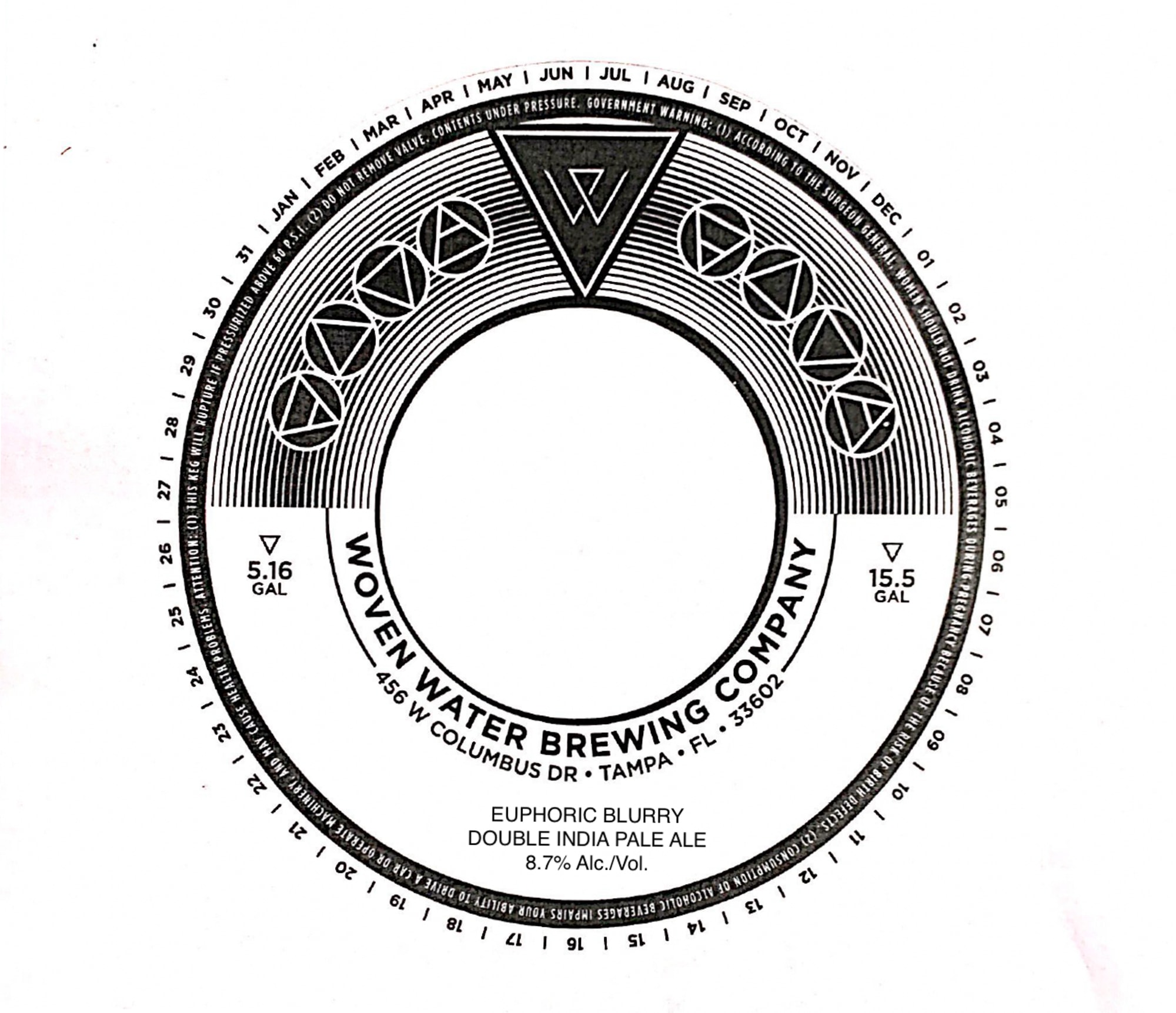 Euphoric Blurry by Woven Water Brewing Company - beer label