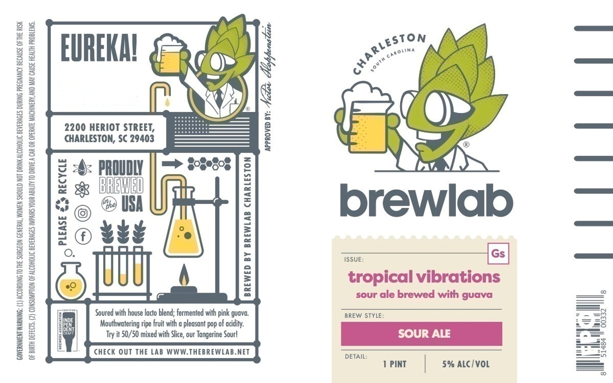 Tropical Vibrations Sour Ale by Brewlab - beer label