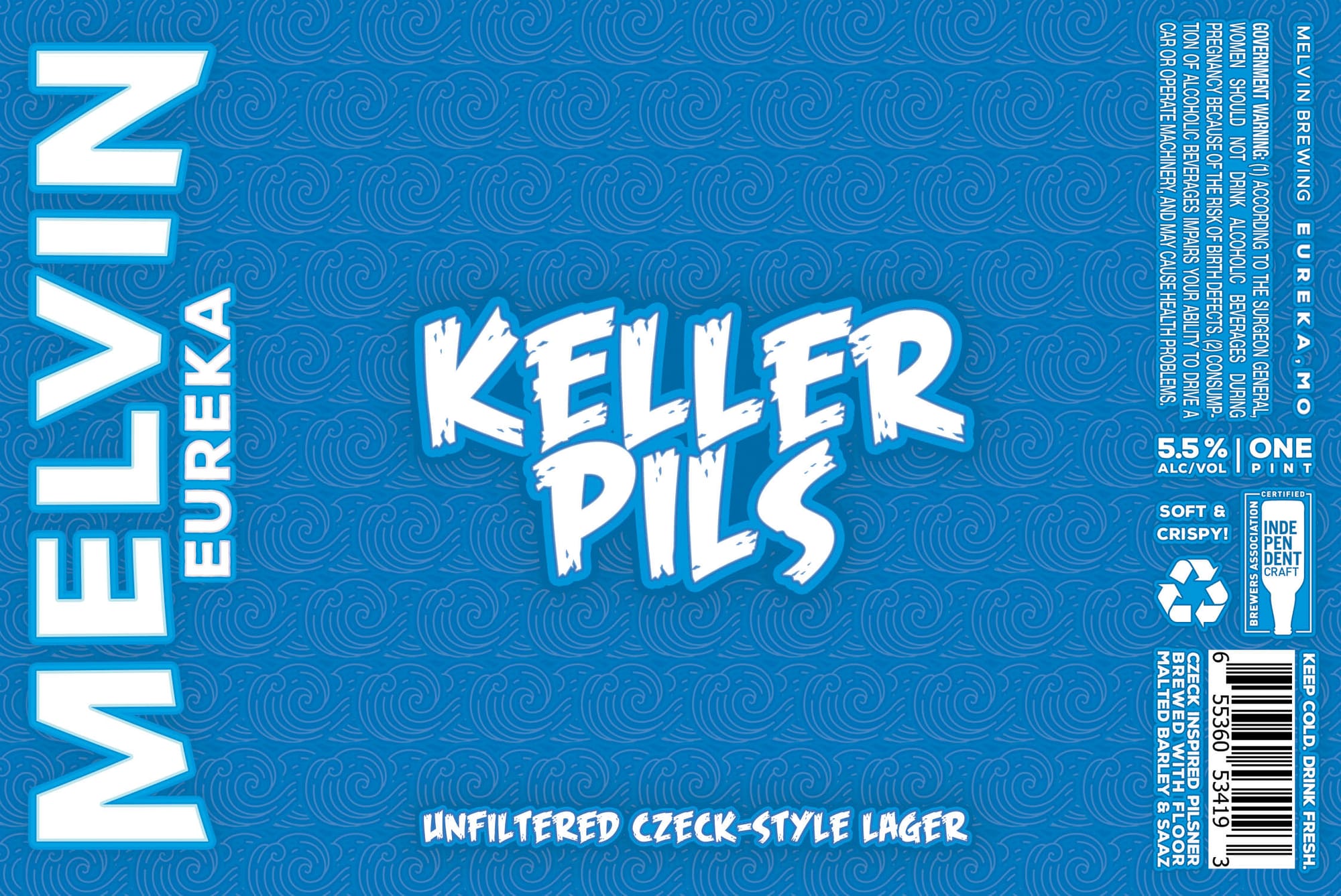 Eureka Keller Pils by Melvin Brewing - beer label