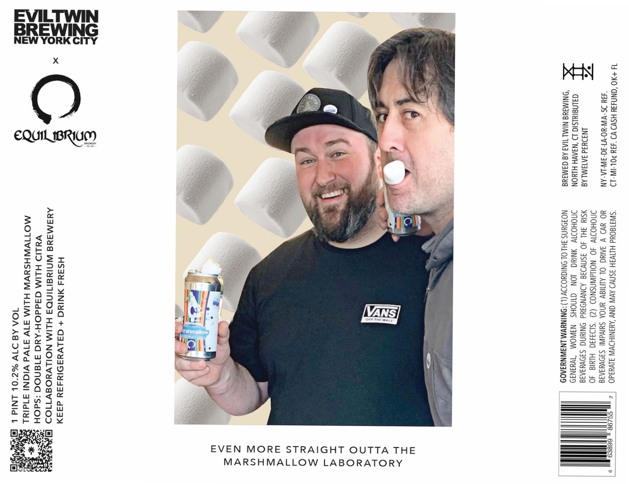 Even More Straight Outta the Marshmallow Laboratory by Evil Twin Brewing x Equilibrium Brewery - beer label