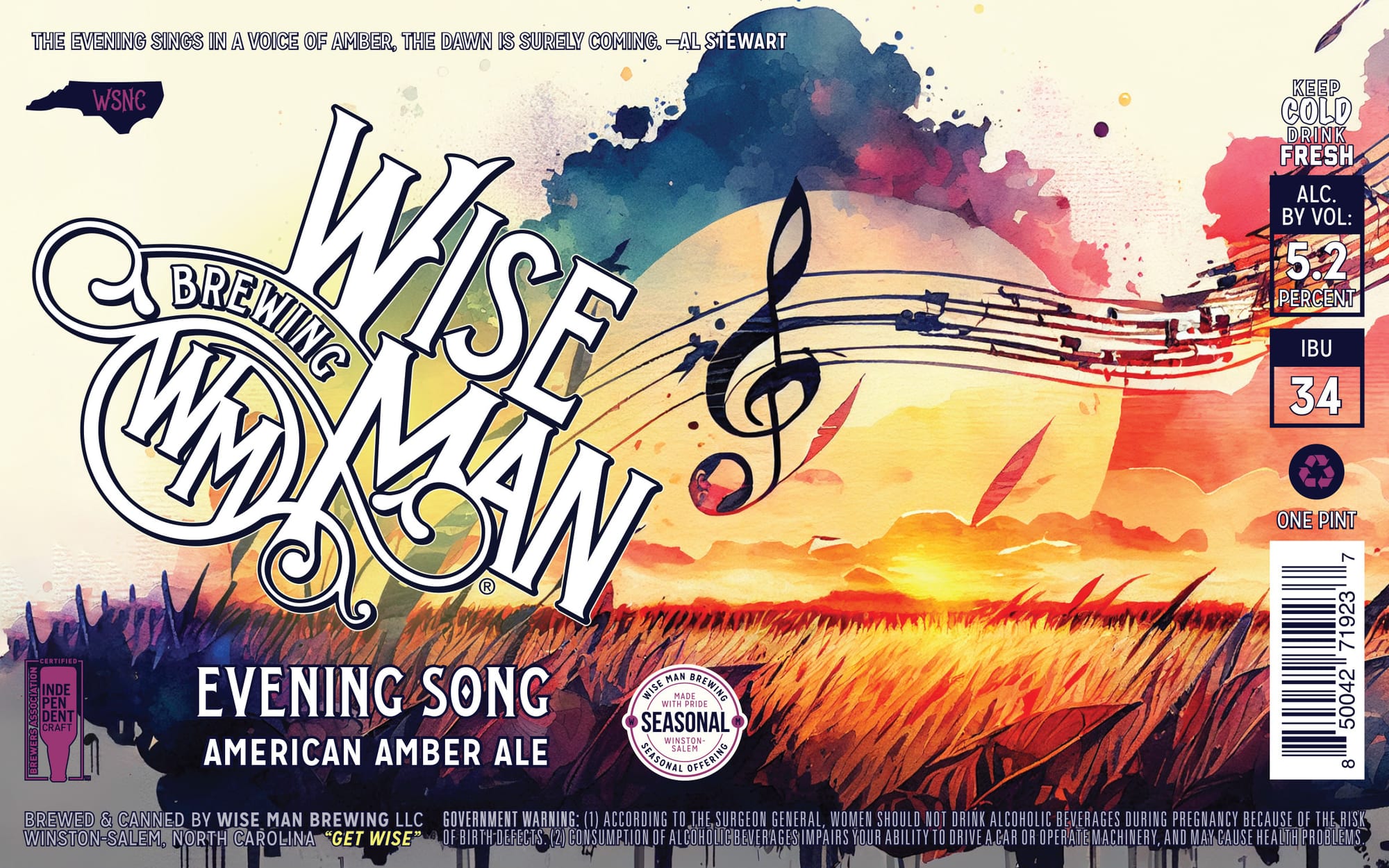 Evening Song by Wise Man Brewing - beer label