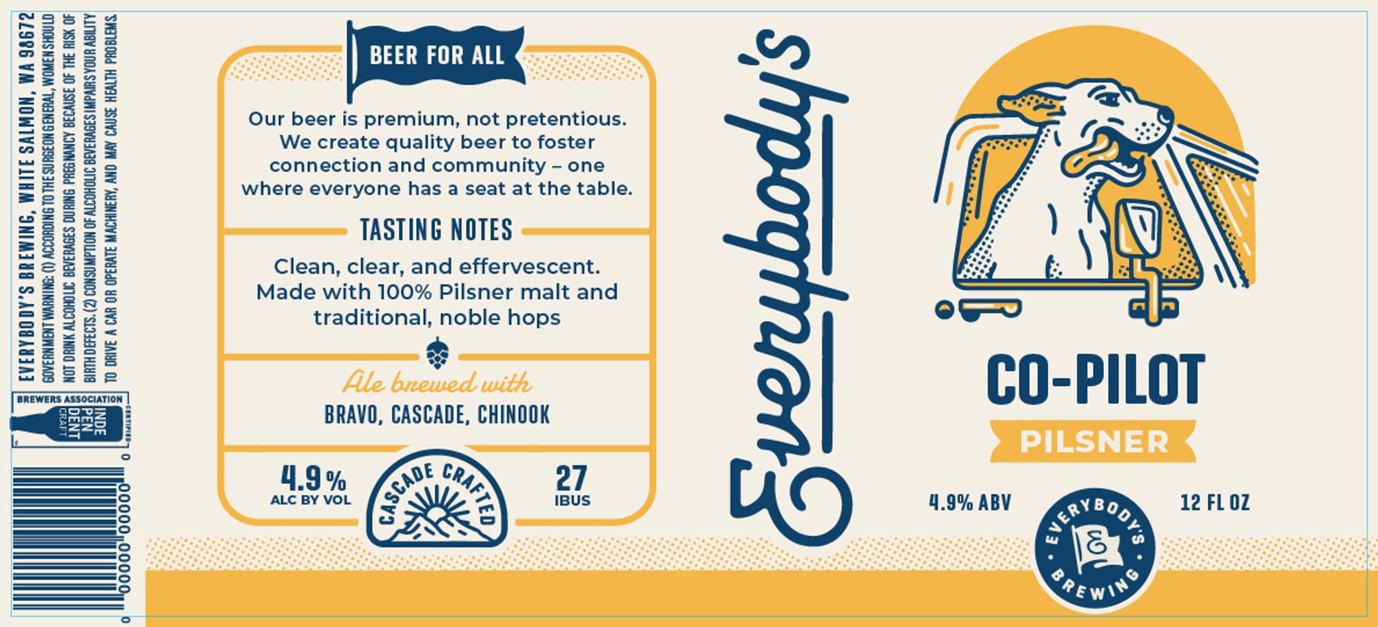 Co-Pilot Pilsner by Everybody's Brewing - beer label