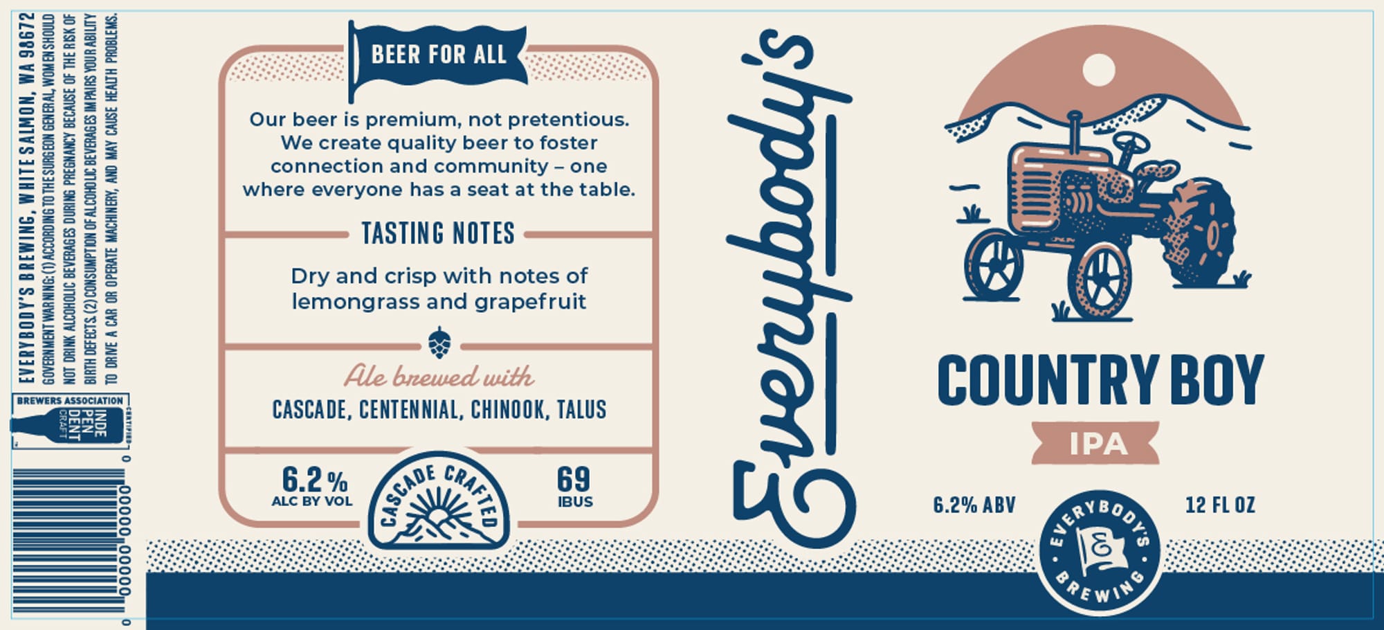 Country Boy IPA by Everybody’s Brewing - beer label
