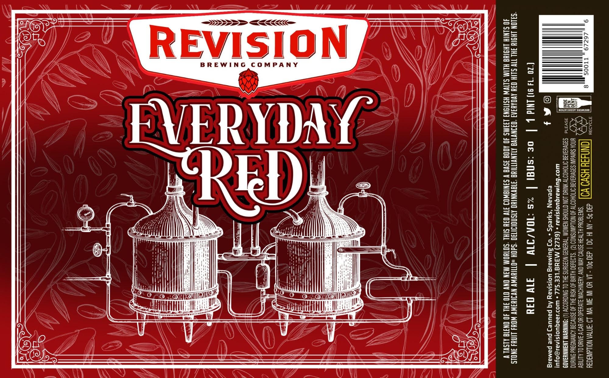 Everyday Red by Revision Brewing Company - beer label