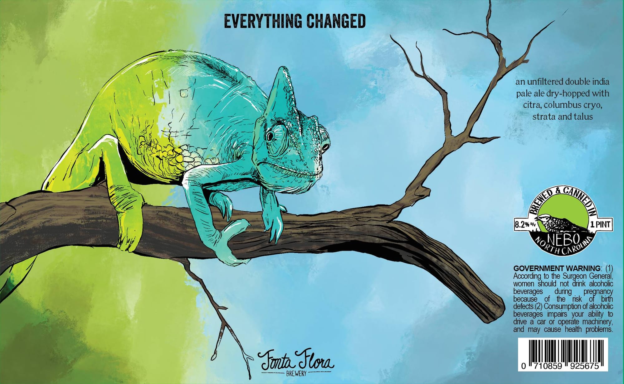 Everything Changed by Nebo Juice Brewery - beer label