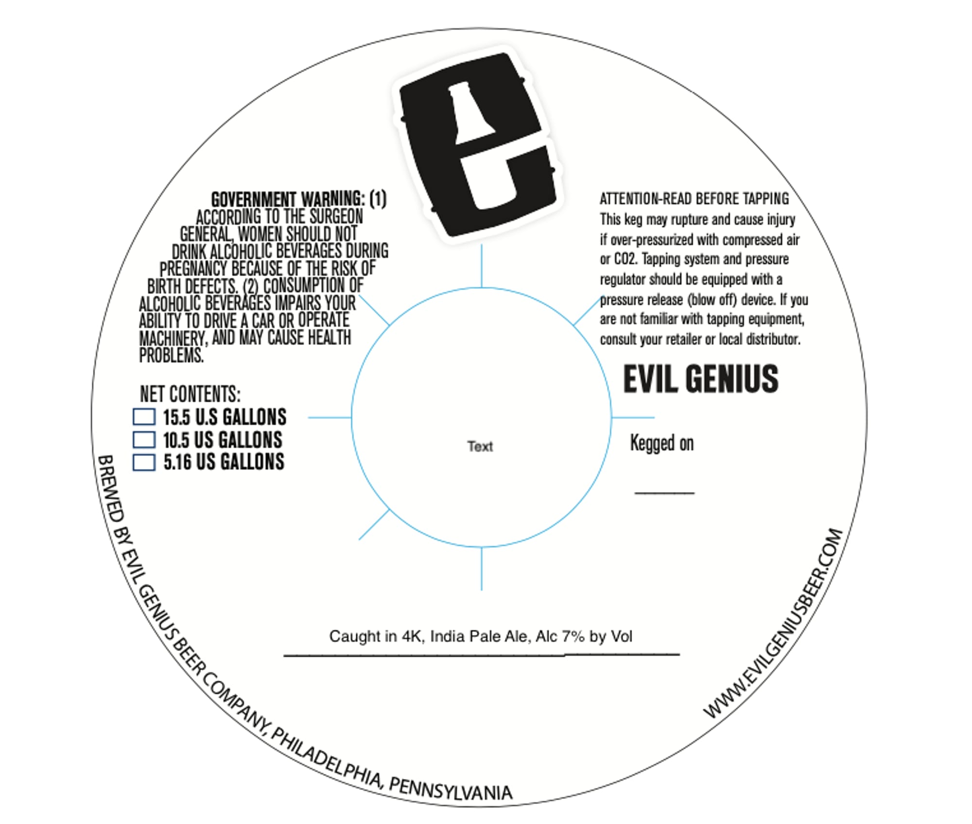 Caught in 4K, India Pale Ale by Evil Genius Beer Company - beer label