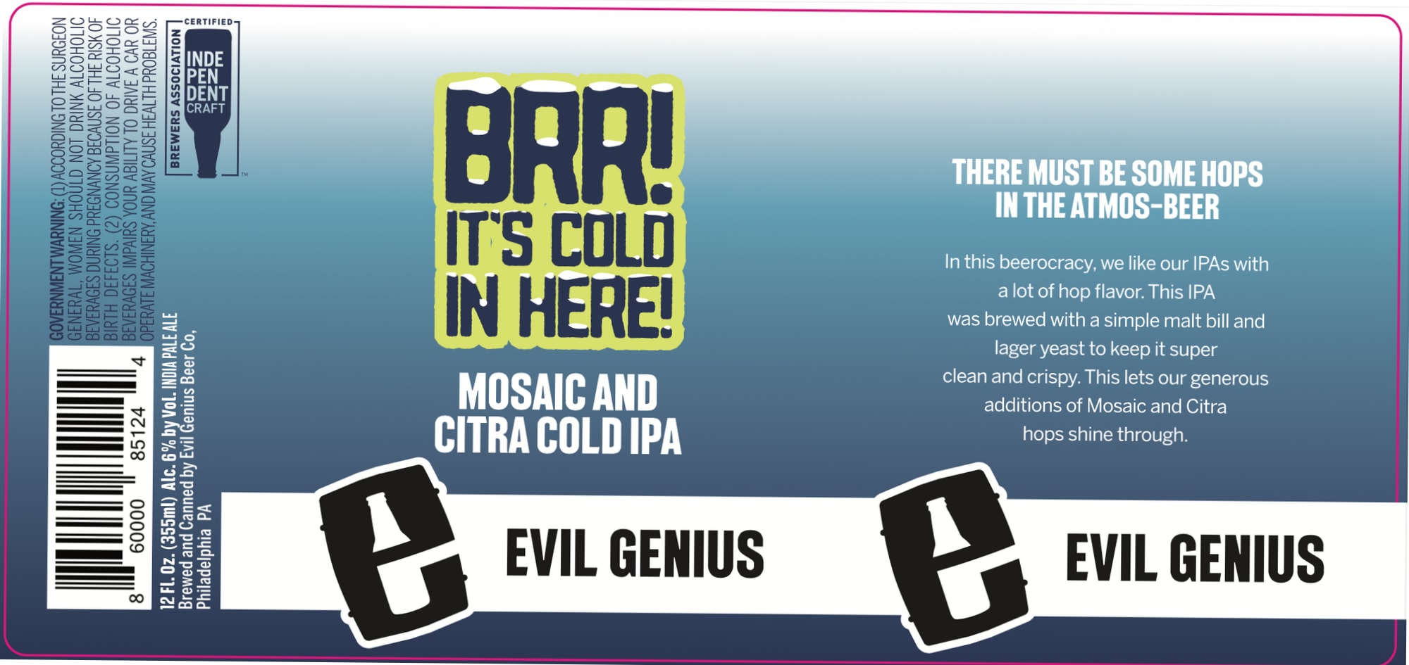 There Must Be Some Hops in the Atmos-Beer by Evil Genius Beer Co. - beer label