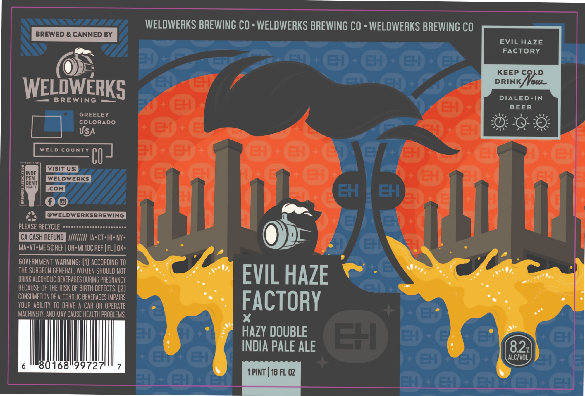 Evil Haze Factory by Weldwerks Brewing Co. - beer label