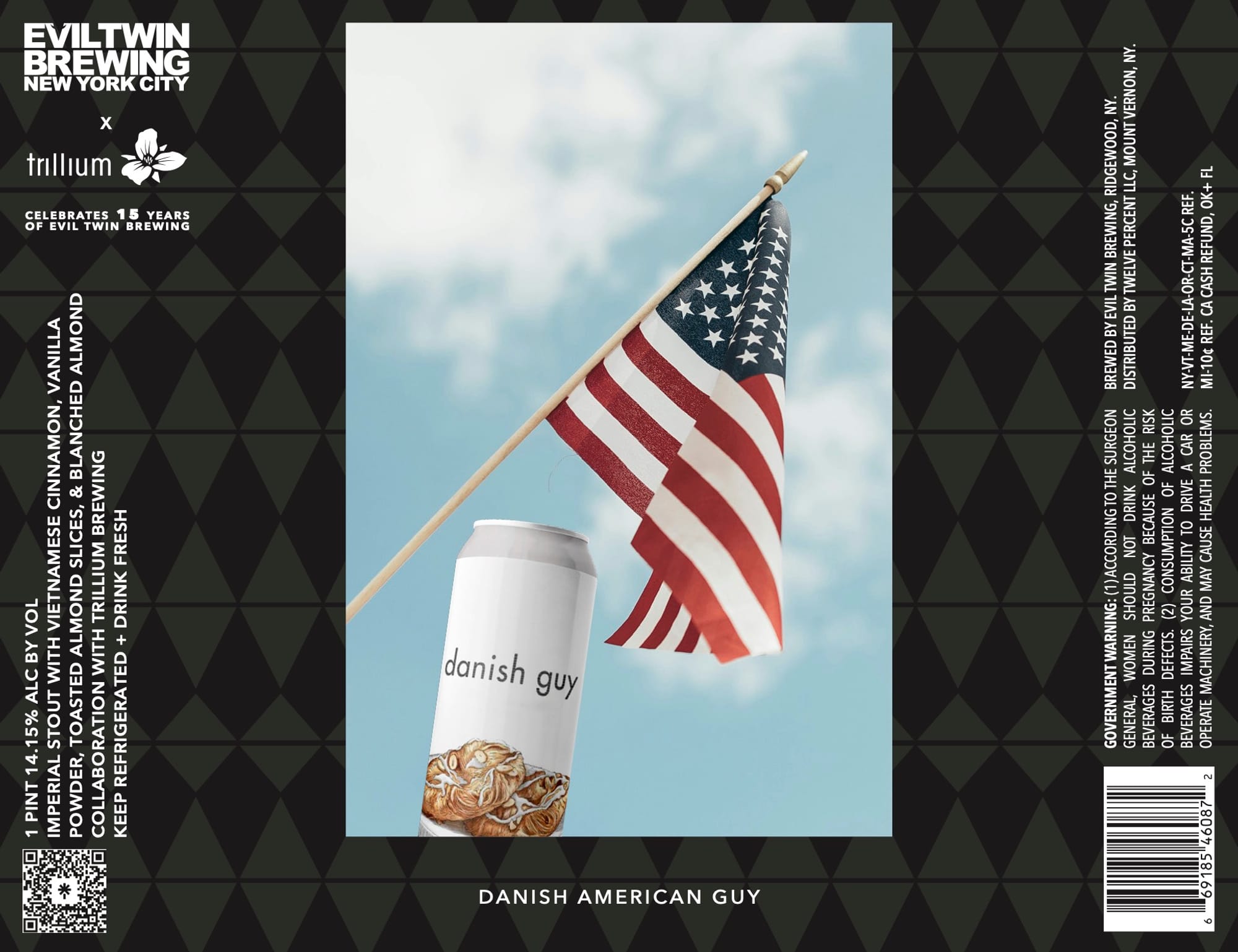 Danish American Guy by Evil Twin Brewing x Trillium Brewing - beer label