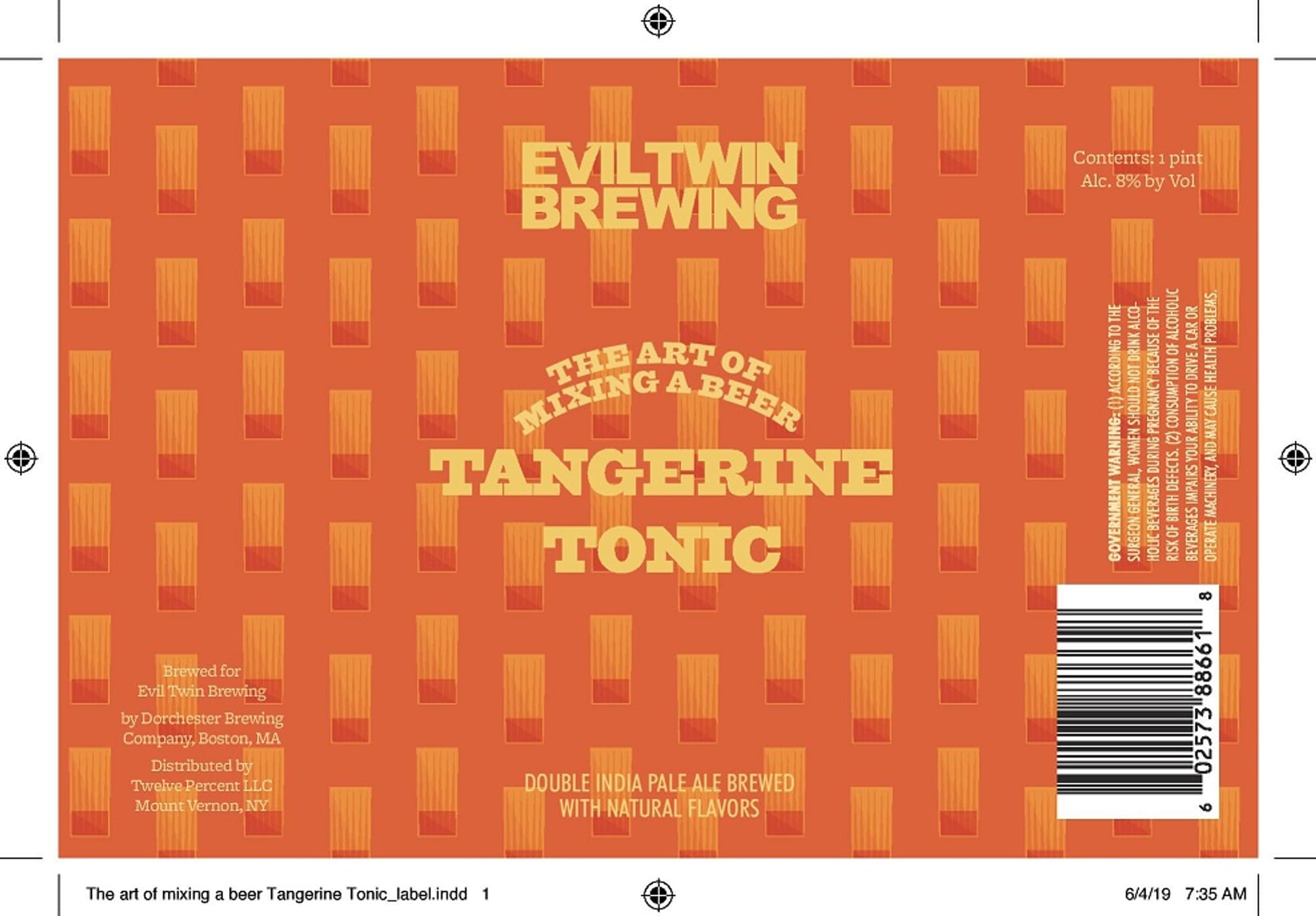 The Art of Mixing a Beer Tangerine Tonic by Evil Twin Brewing - beer label