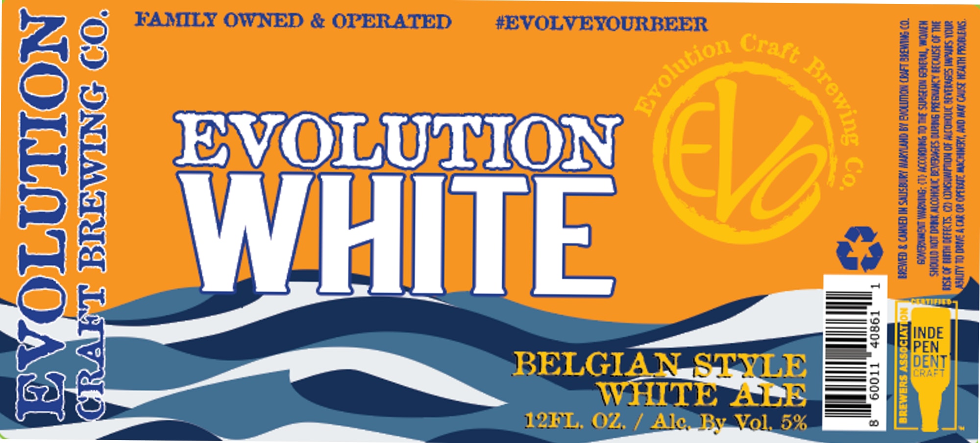 Evolution White by Evolution Craft Brewing Co. - beer label