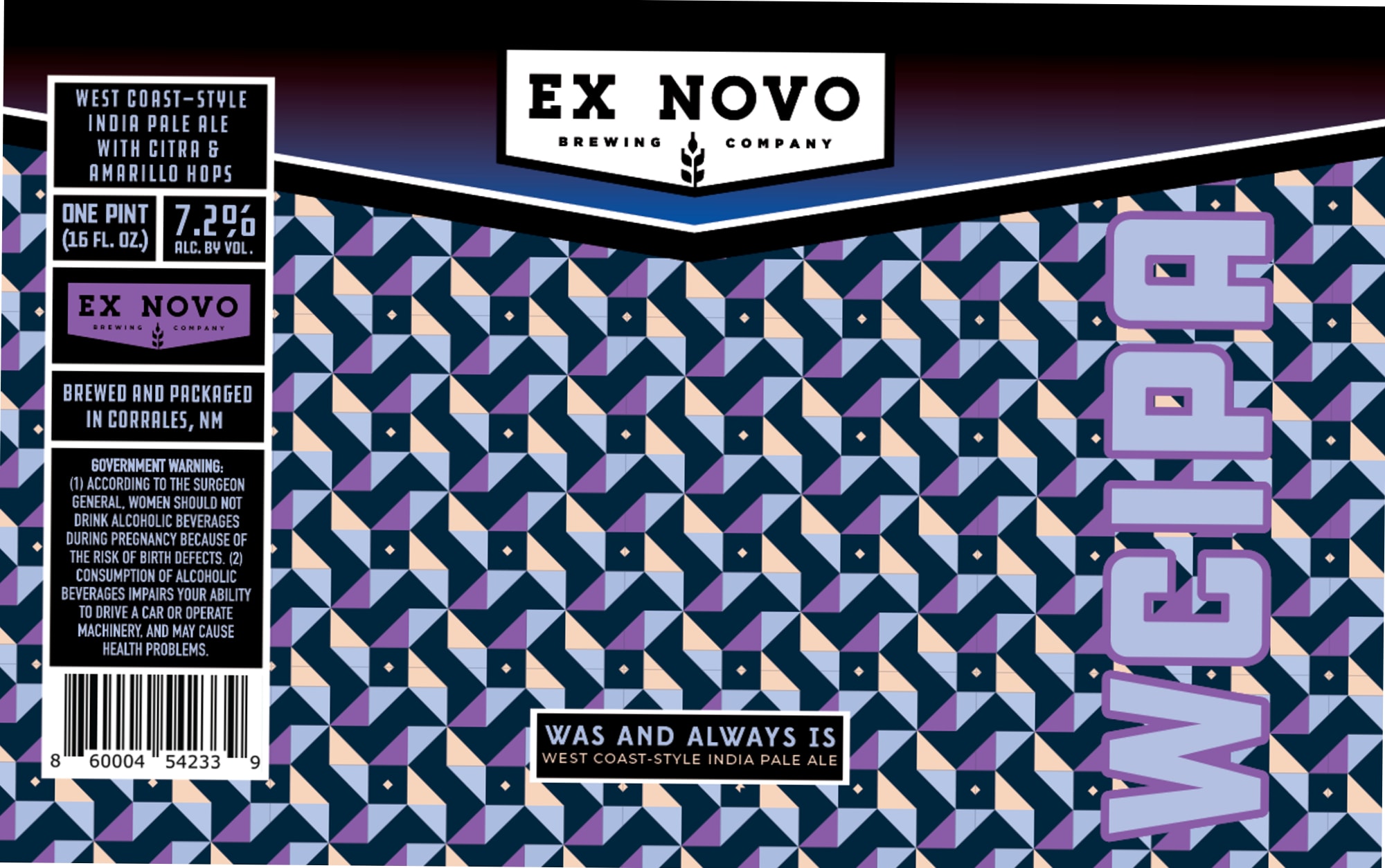 Ex Novo IPA by Ex Novo Brewing Company - beer label