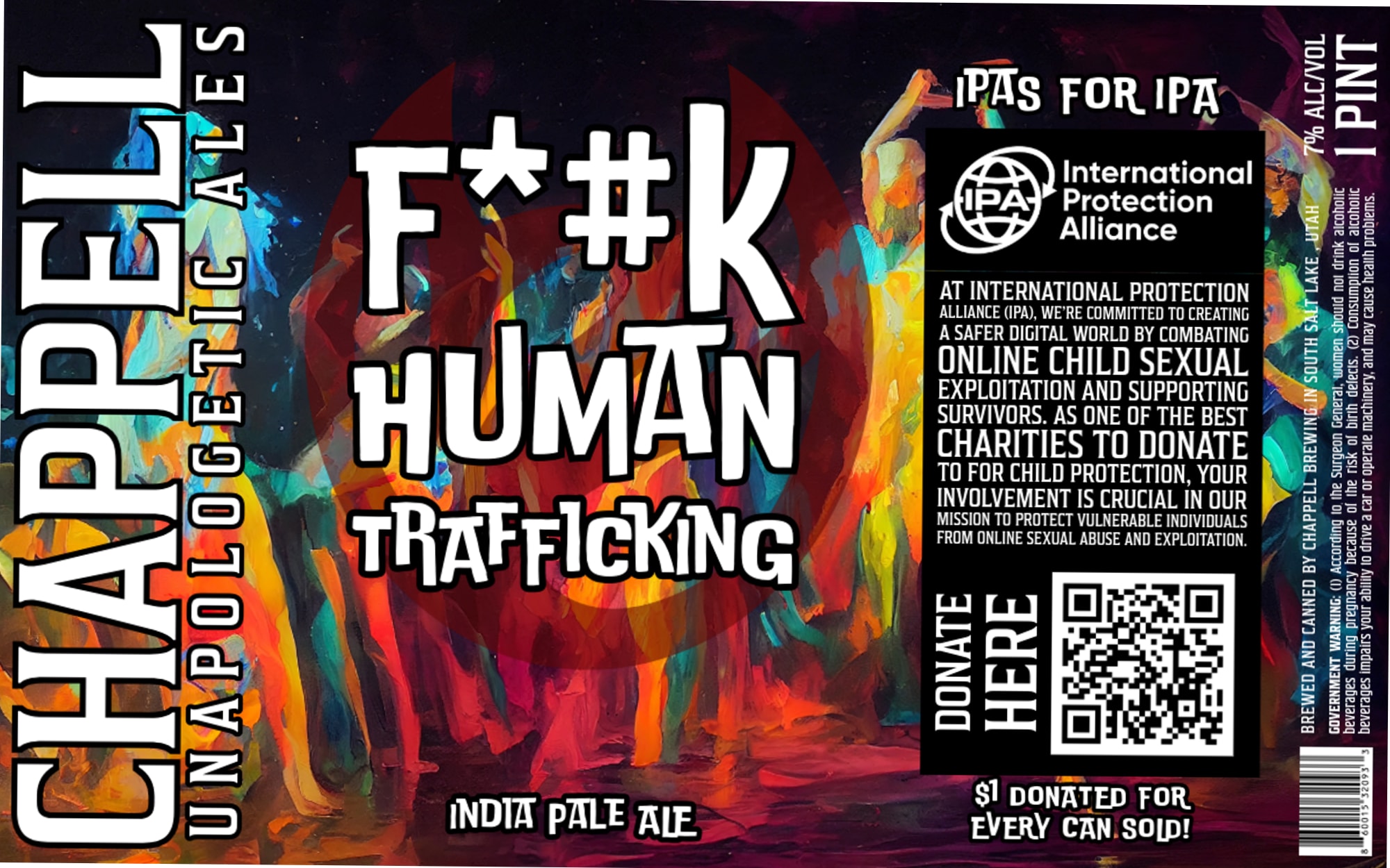 F*** Human Trafficking IPA by Chapel Allerton - beer label