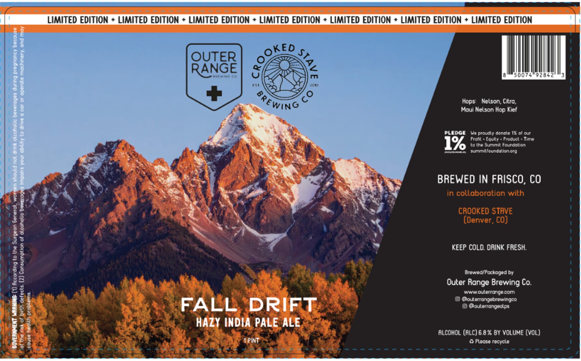 Fall Drift by Outer Range Brewing Co. - beer label