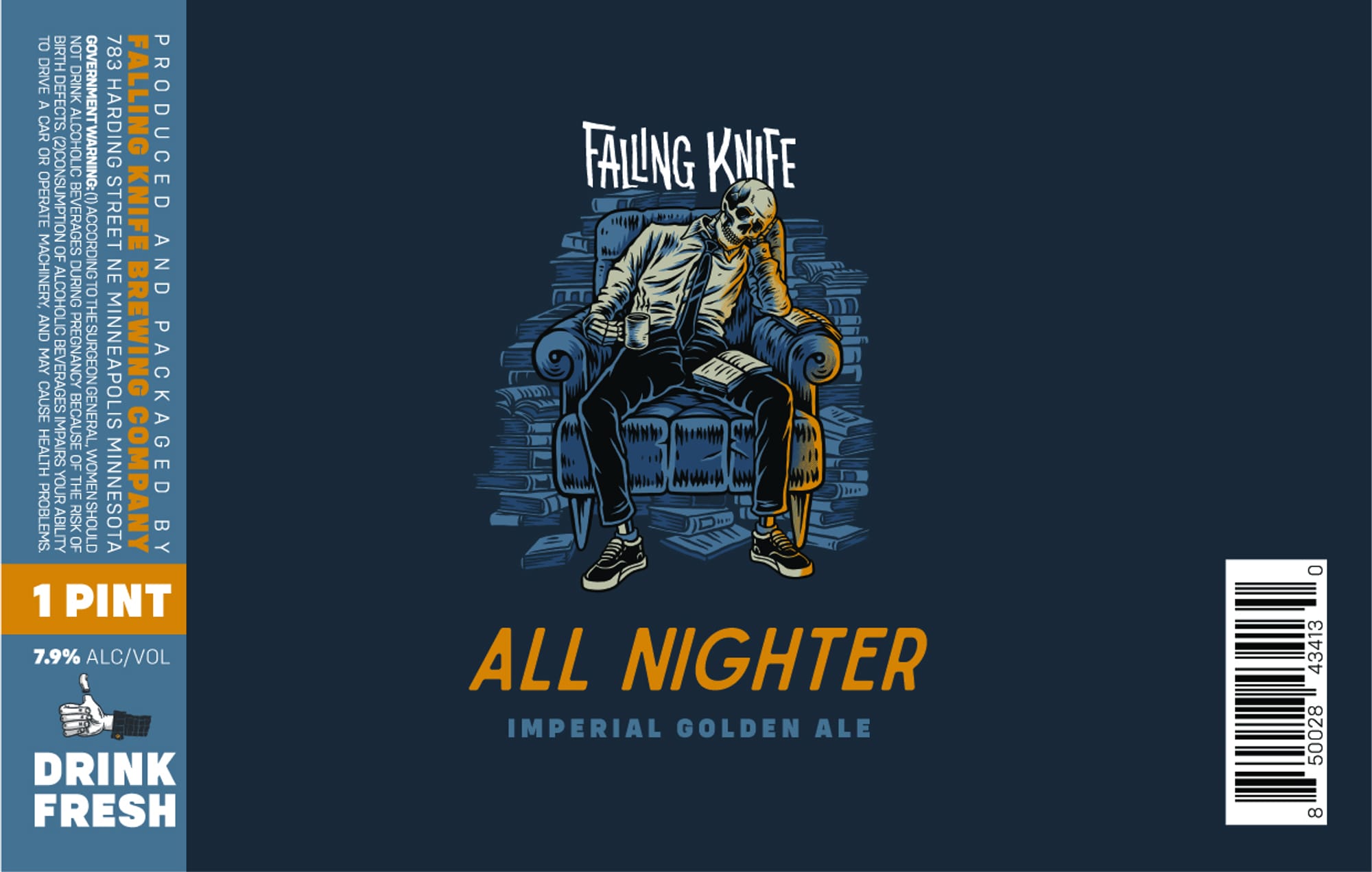 All Nighter by Falling Knife Brewing Company - beer label