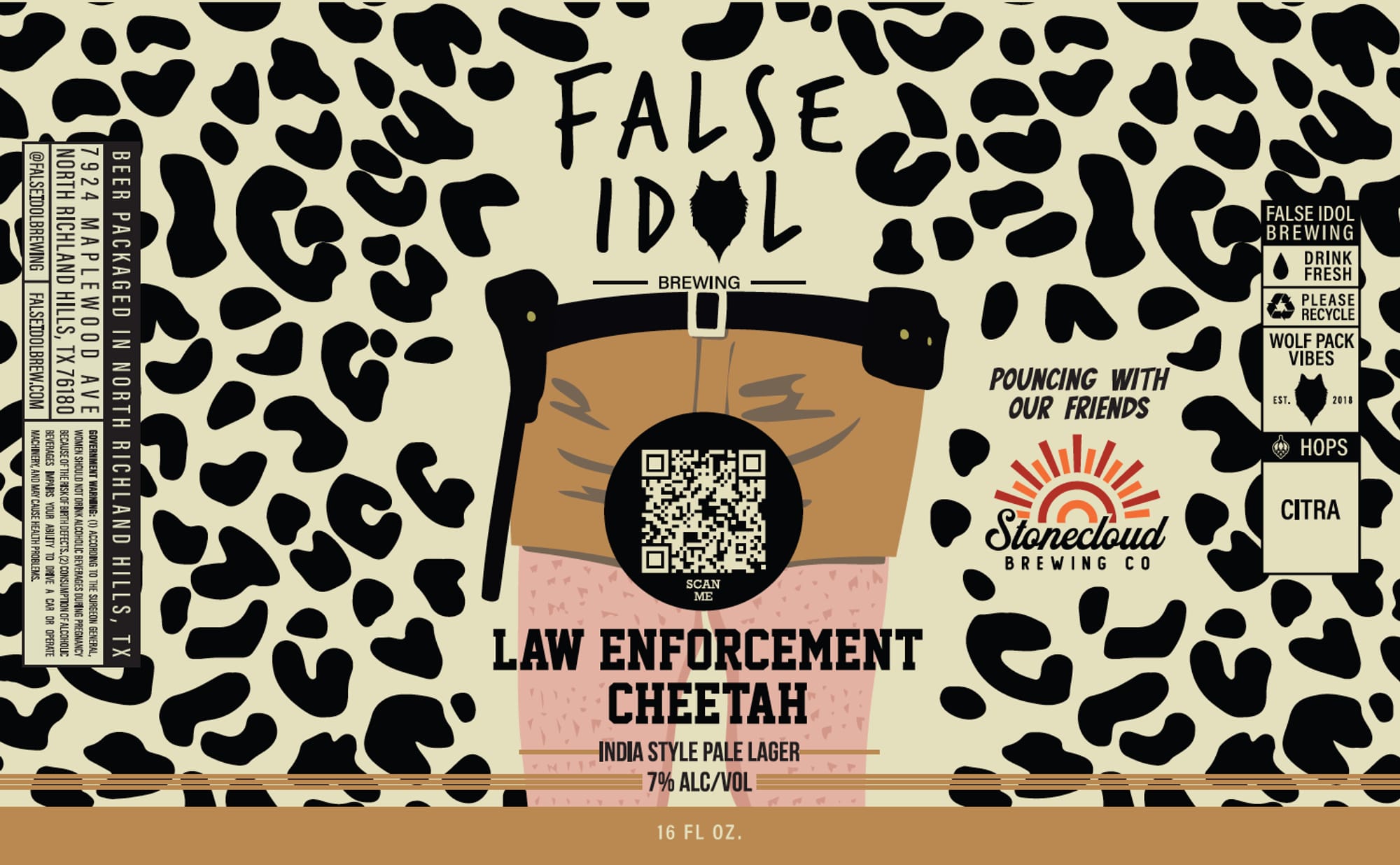 Pouncing With Our Friends by False Idol Brewing - beer label