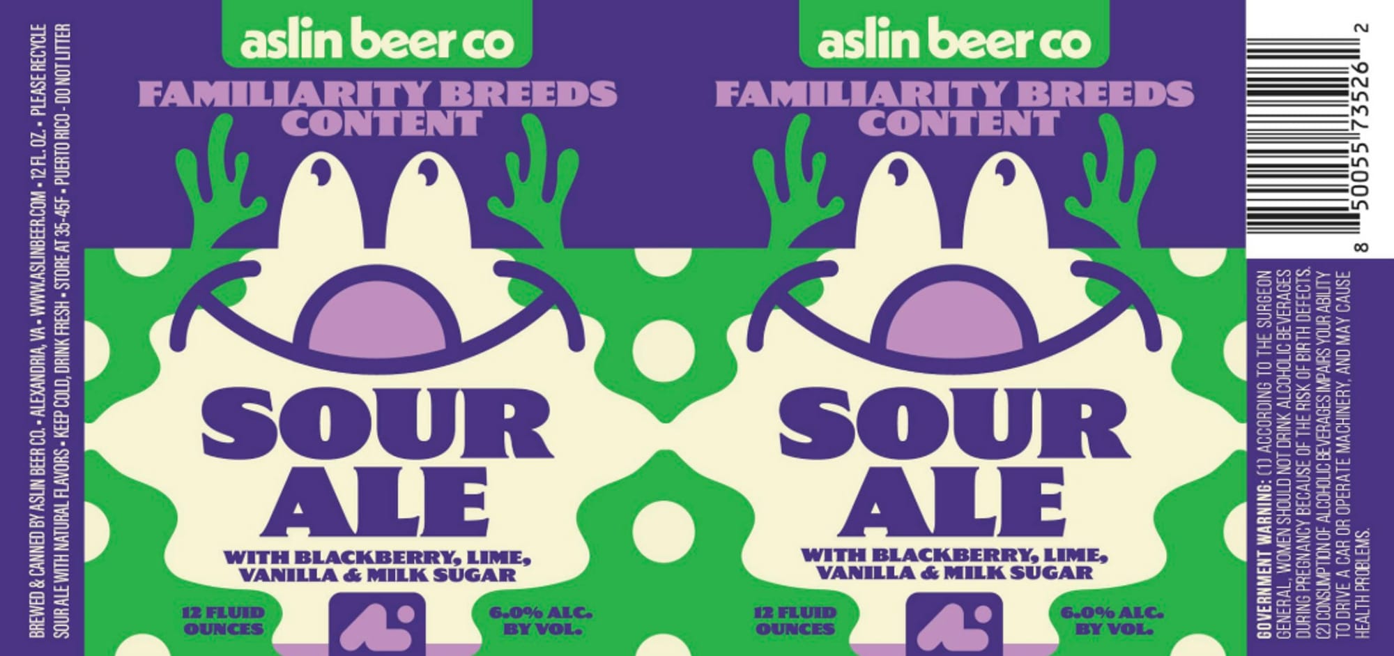 Familiarity Breeds Content by Aslin Beer Co - beer label