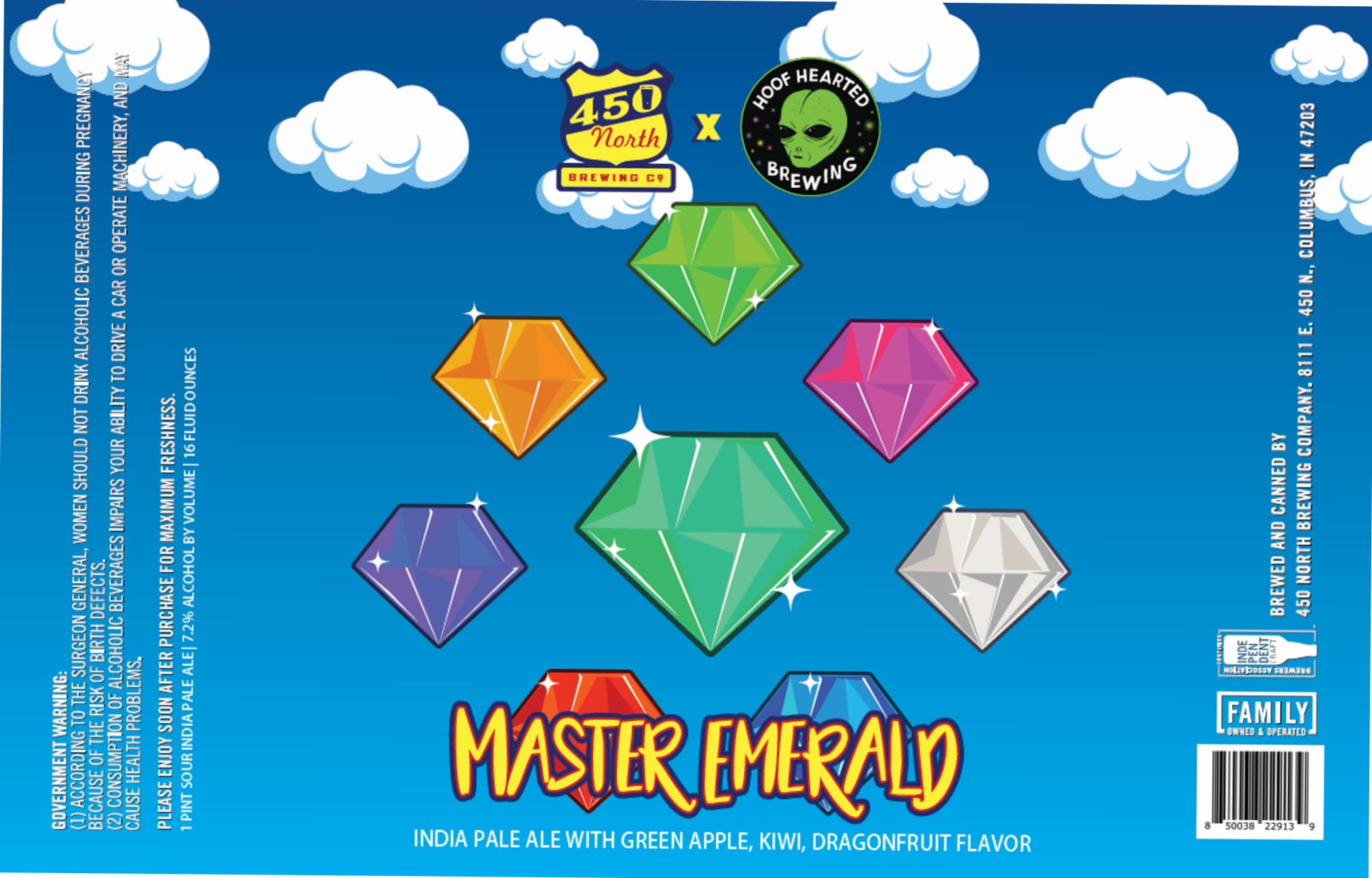 Master Emerald by 450 North Brewing Co. X Hoof Hearted Brewing - beer label