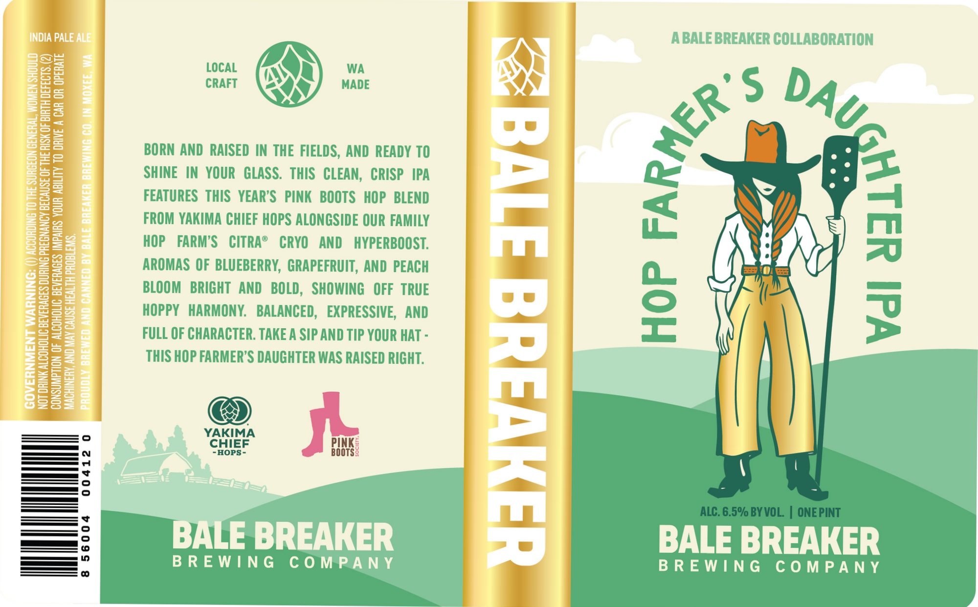 Farmer's Daughter IPA by Bale Breaker Brewing Company - beer label