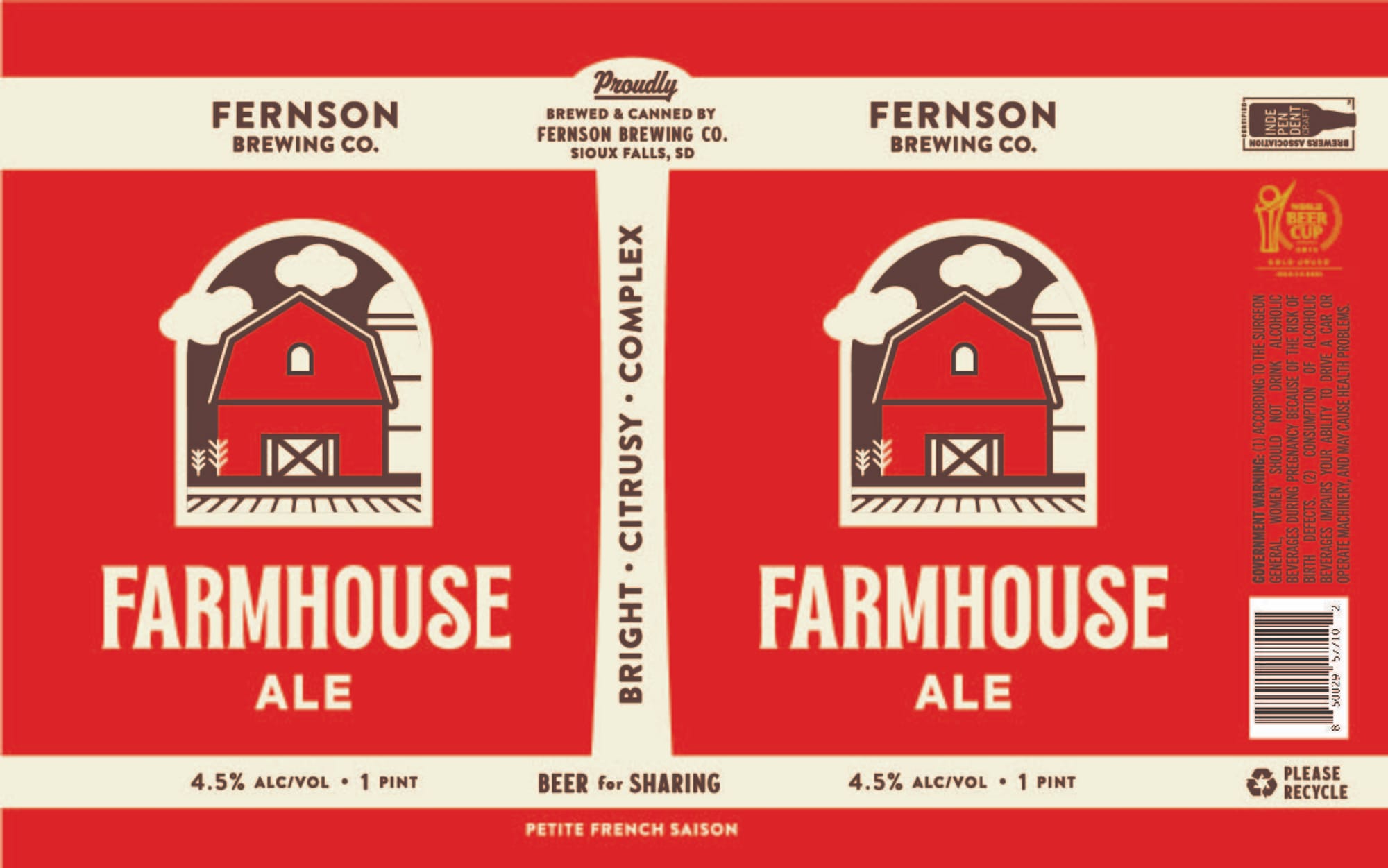 Farmhouse Ale by Fernson Brewing Co. - beer label