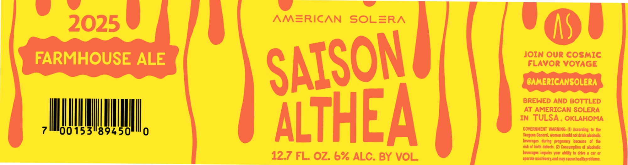 Farmhouse Althea by American Solera - beer label