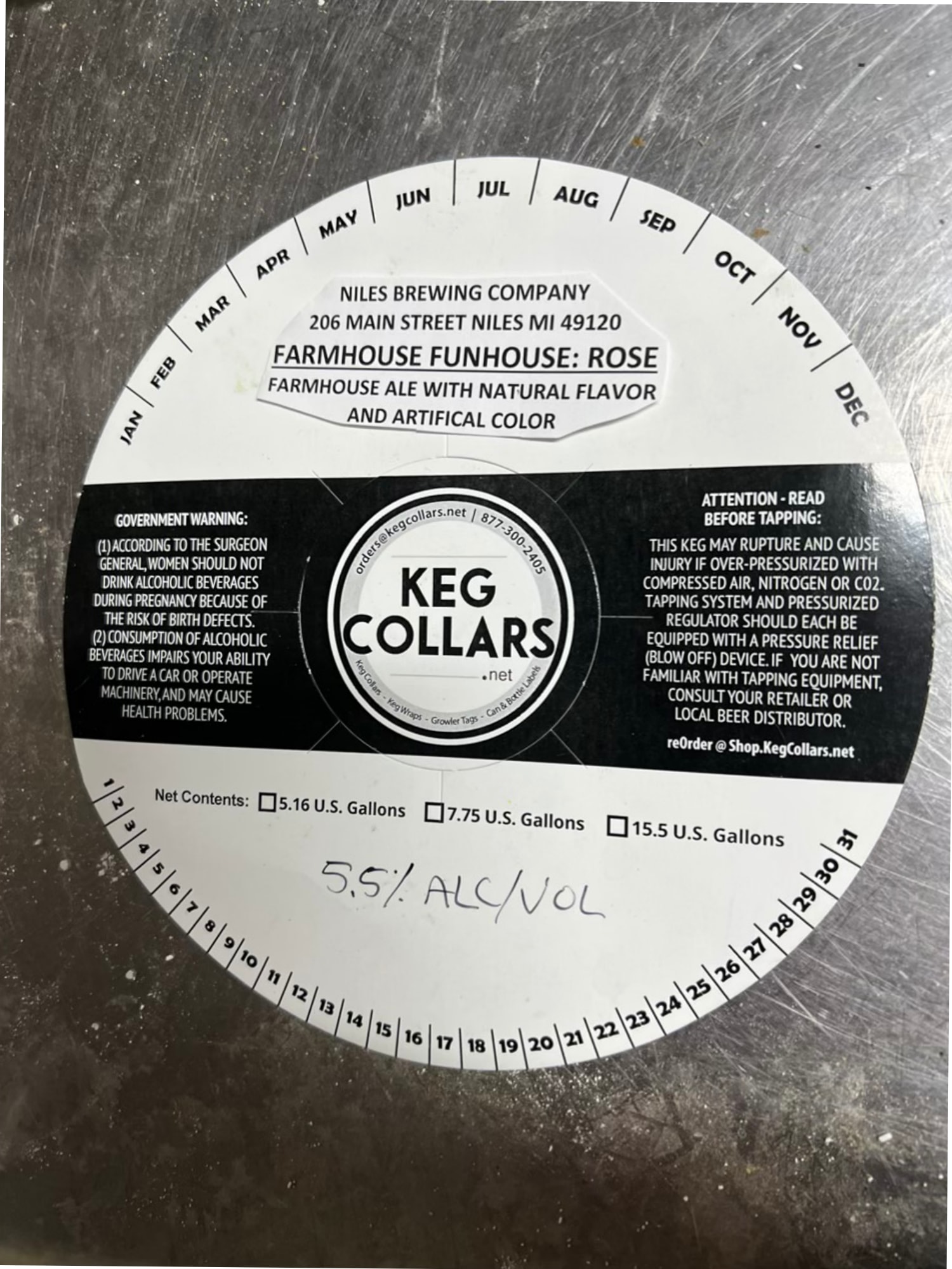 Farmhouse: Rose by Niles Brewing Company - beer label