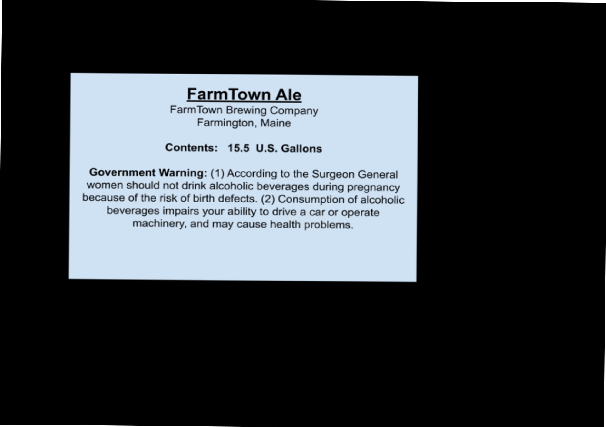 FarmTown Ale by FarmTown Brewing Company - beer label