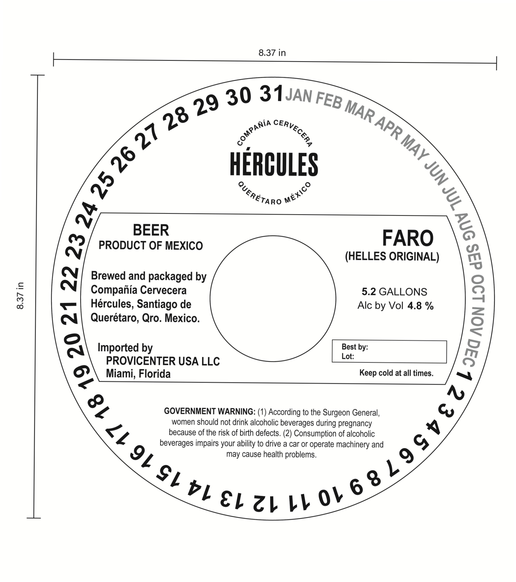 Faro (Helles Original) by Hércules - beer label