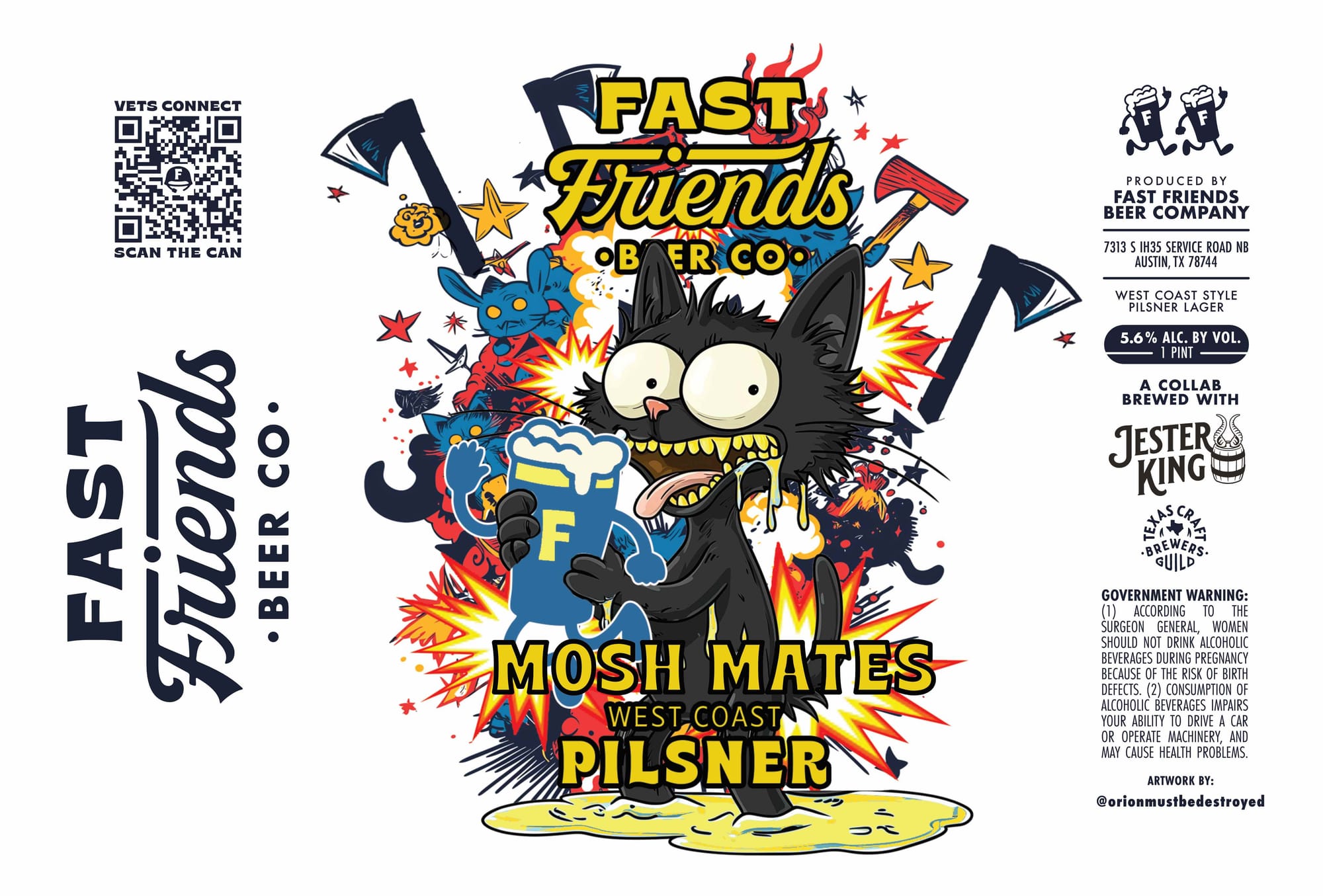 Mosh Mates by Fast Friends Brewing Co. - beer label