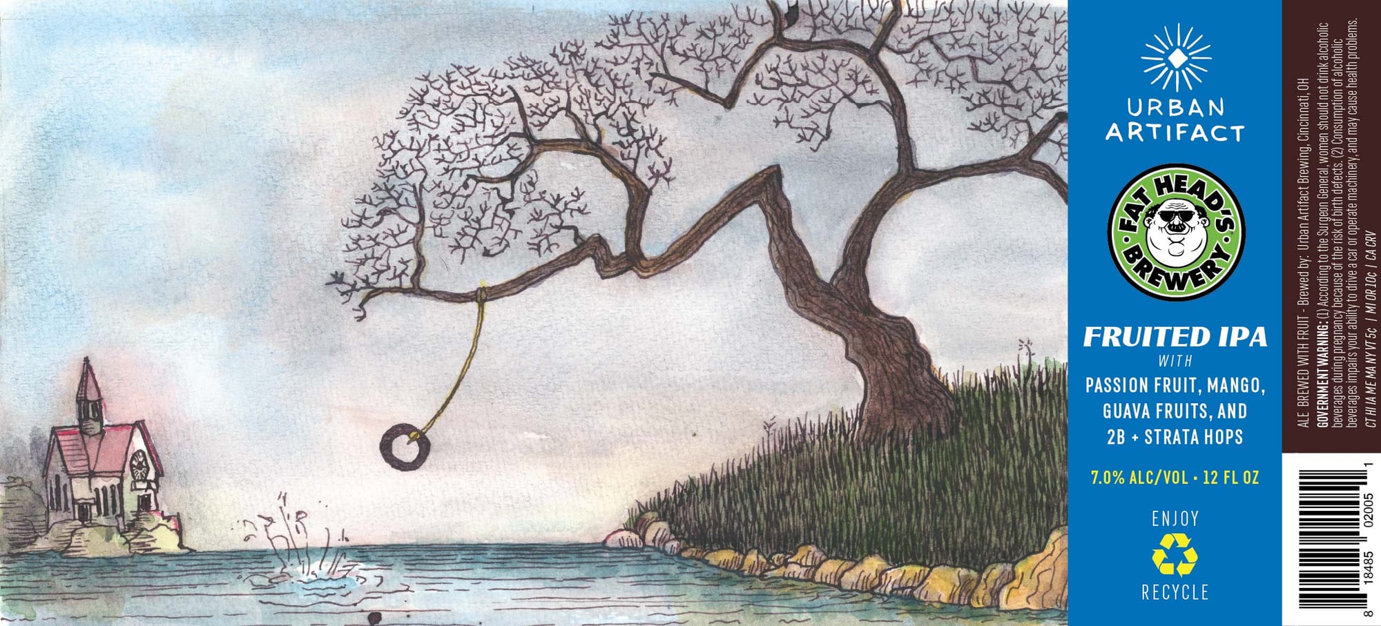 Fat Head Fruited IPA by Urban Artifact - beer label