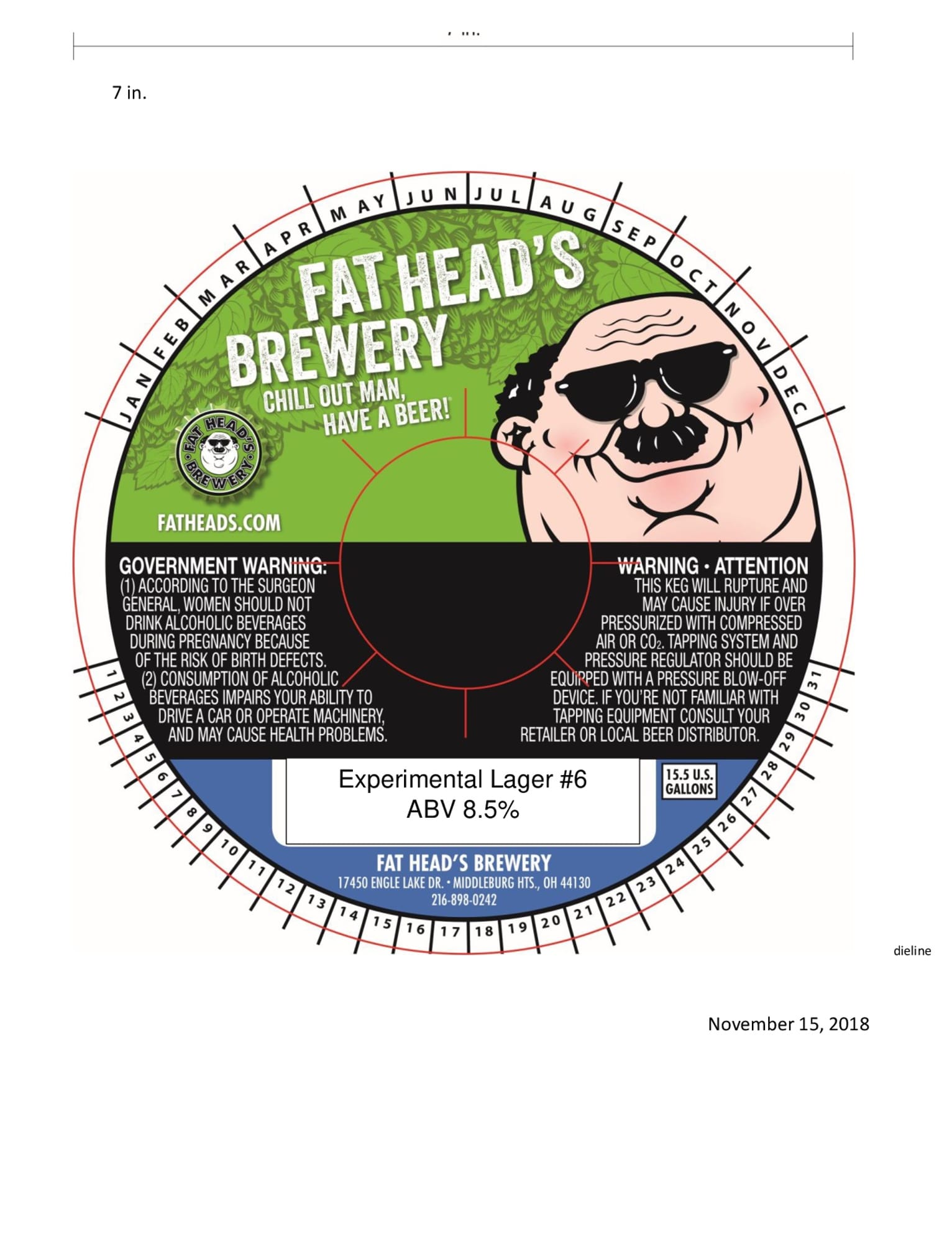 Experimental Lager #6 by Fat Head’s Brewery - beer label
