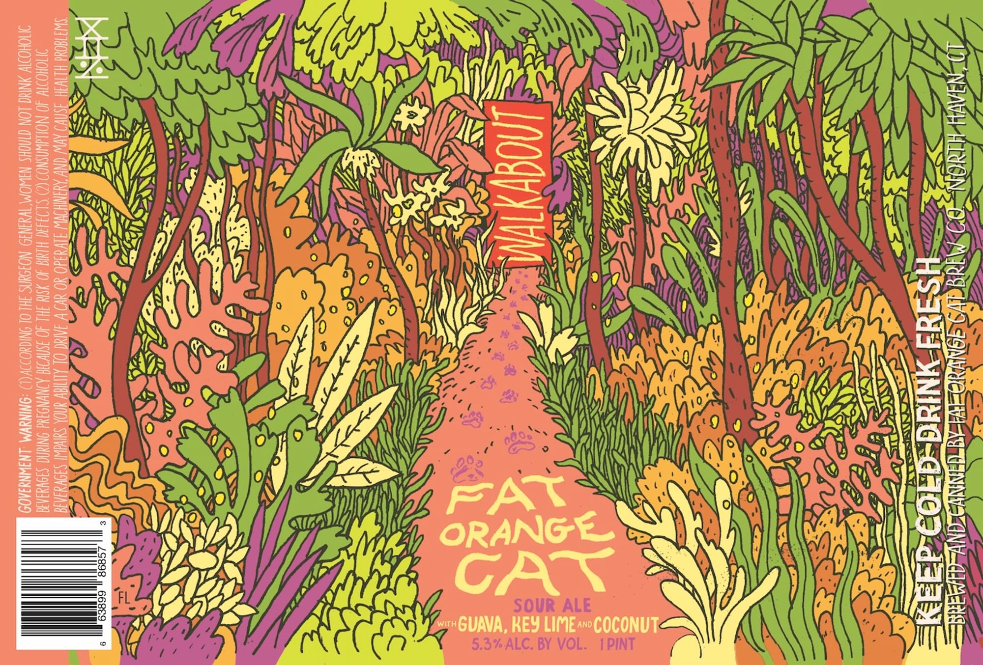 Fat Orange Cat Walkabout by North Florida Brew Co. - beer label