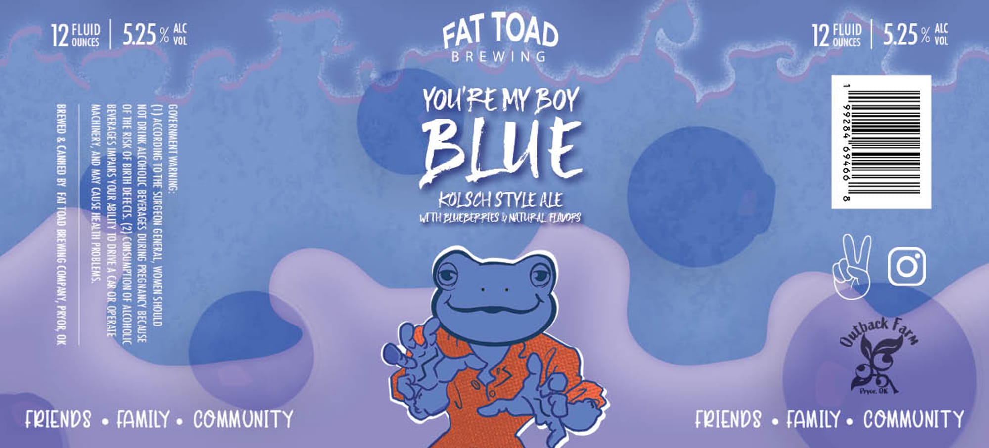 You’re My Boy Blue by Fat Toad Brewing Company - beer label