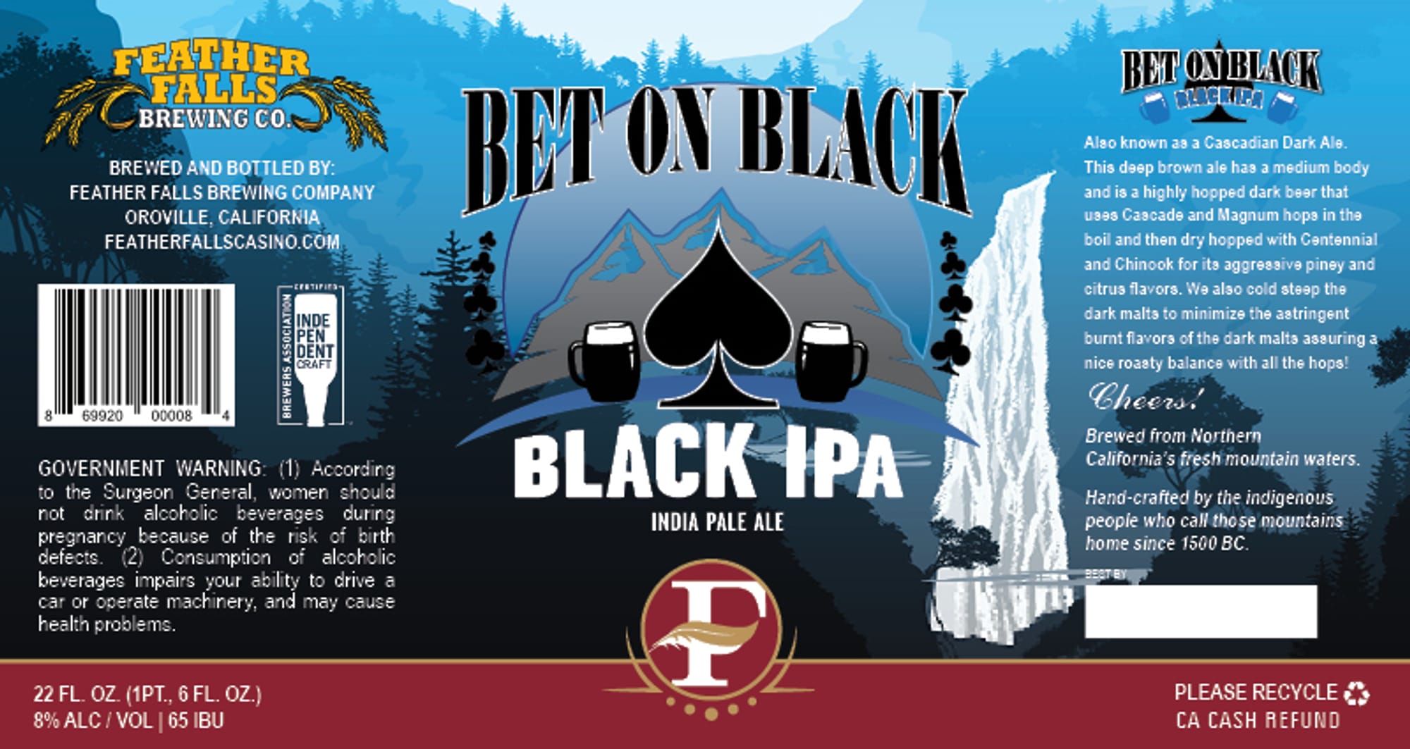 Bet on Black by Feather Falls Brewing Co. - beer label