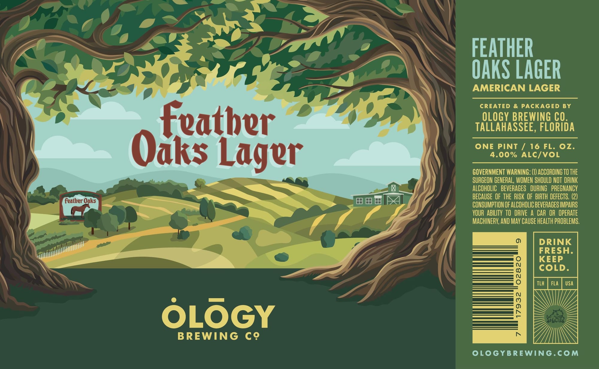 Feather Oaks Lager by ÓLÓGY Brewing Co. - beer label