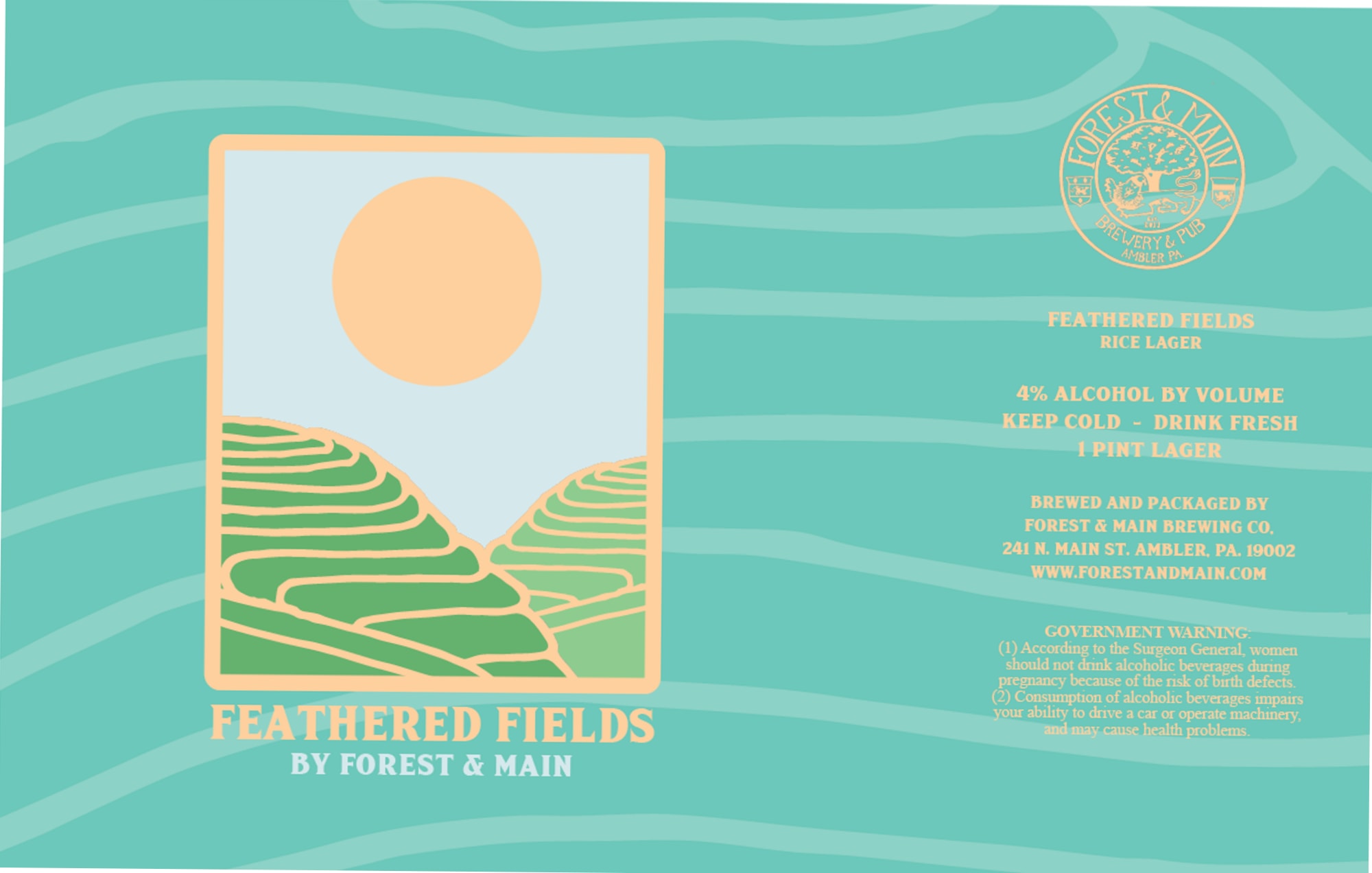 Feathered Fields by Forest & Main Brewery & Pub - beer label