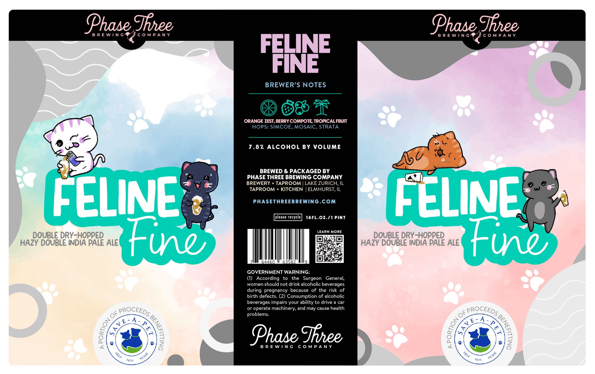 Feline Fine by Phase Three Brewing Company - beer label