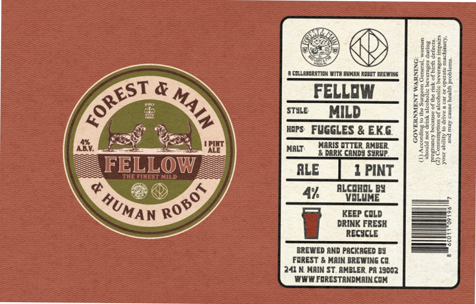 Fellow by Forest & Main Brewing - beer label