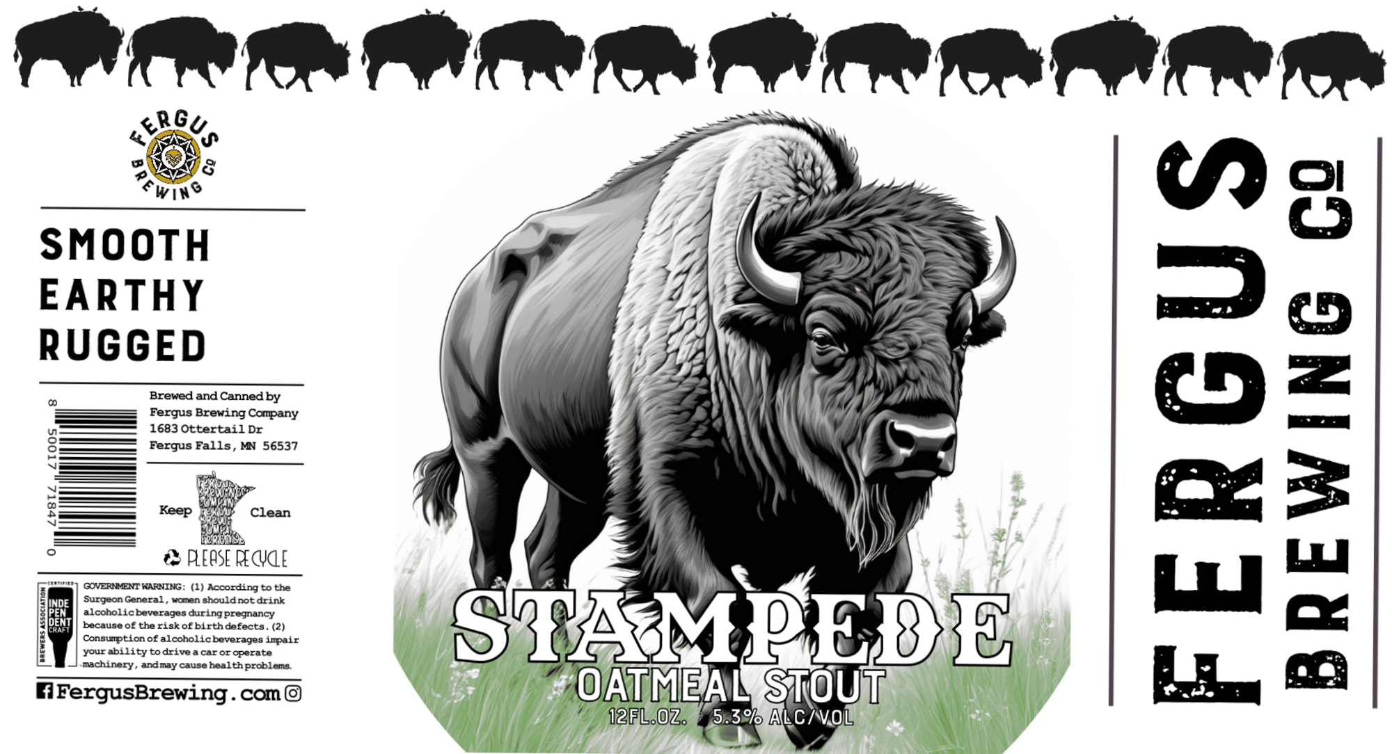 Stampede Oatmeal Stout by Fergus Brewing Co. - beer label