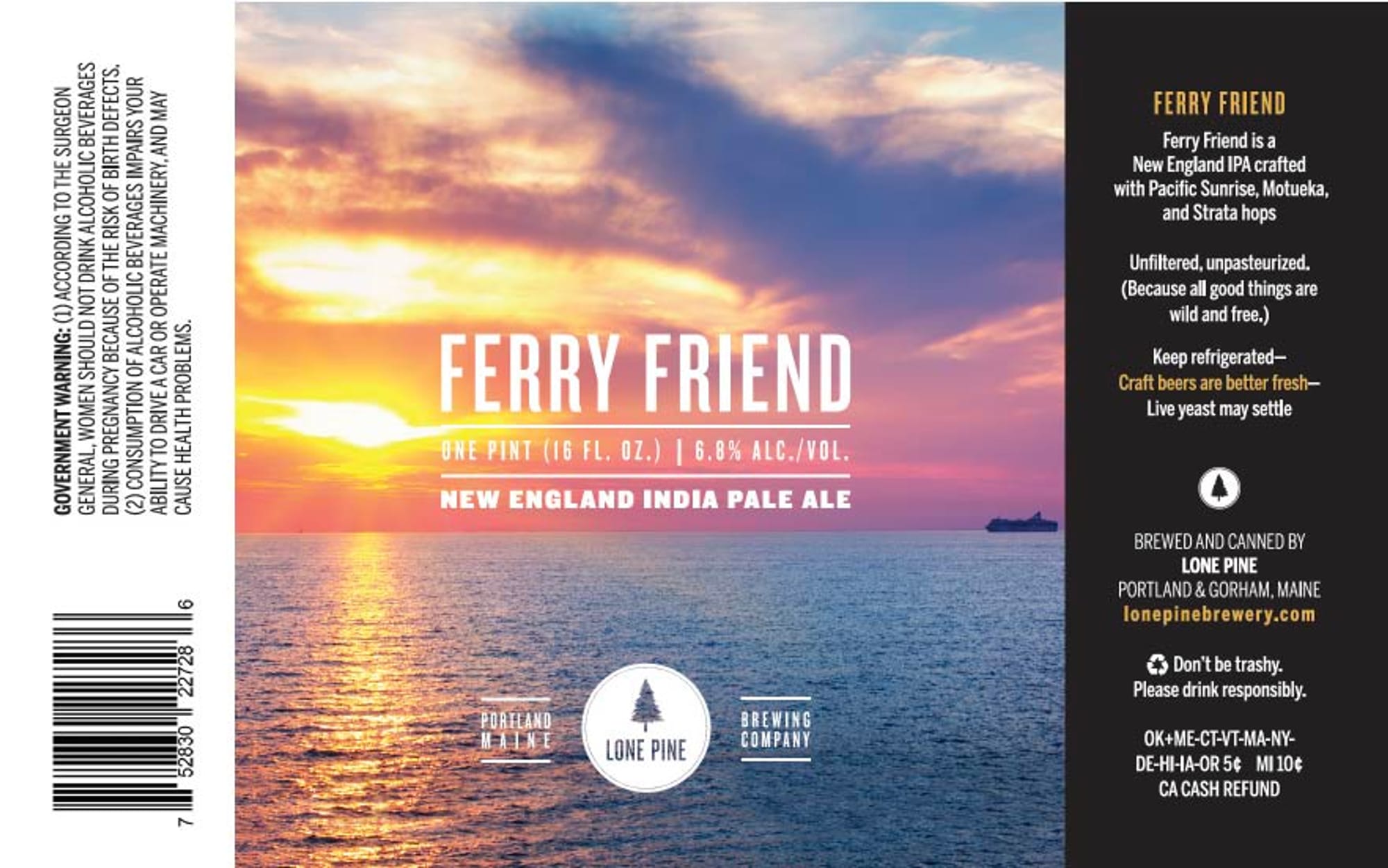 Ferry Friend by Lone Pine Brewing Company - beer label
