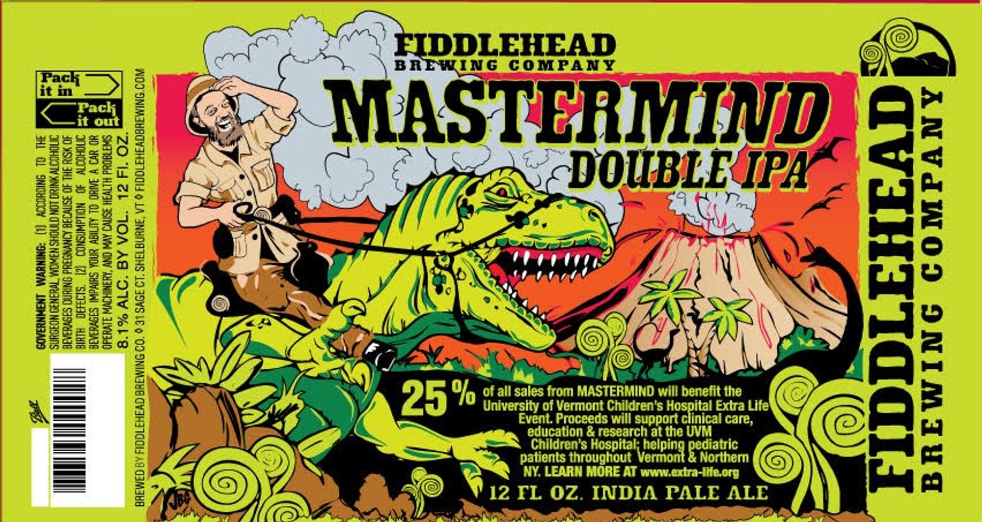 Mastermind Double IPA by Fiddlehead Brewing Company - beer label