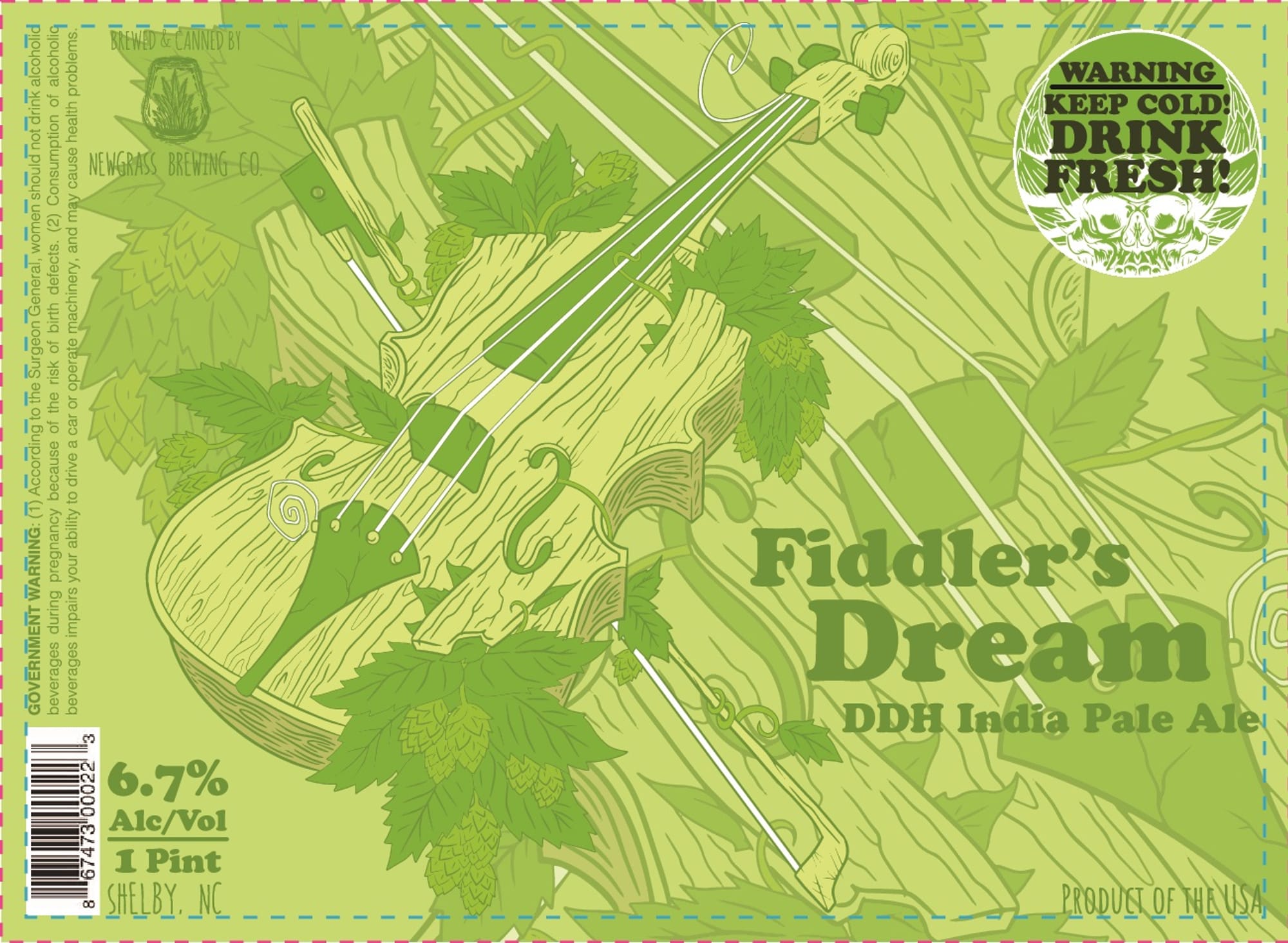 Fiddler's Dream DDH India Pale Ale by Newgrass Brewing Co. - beer label