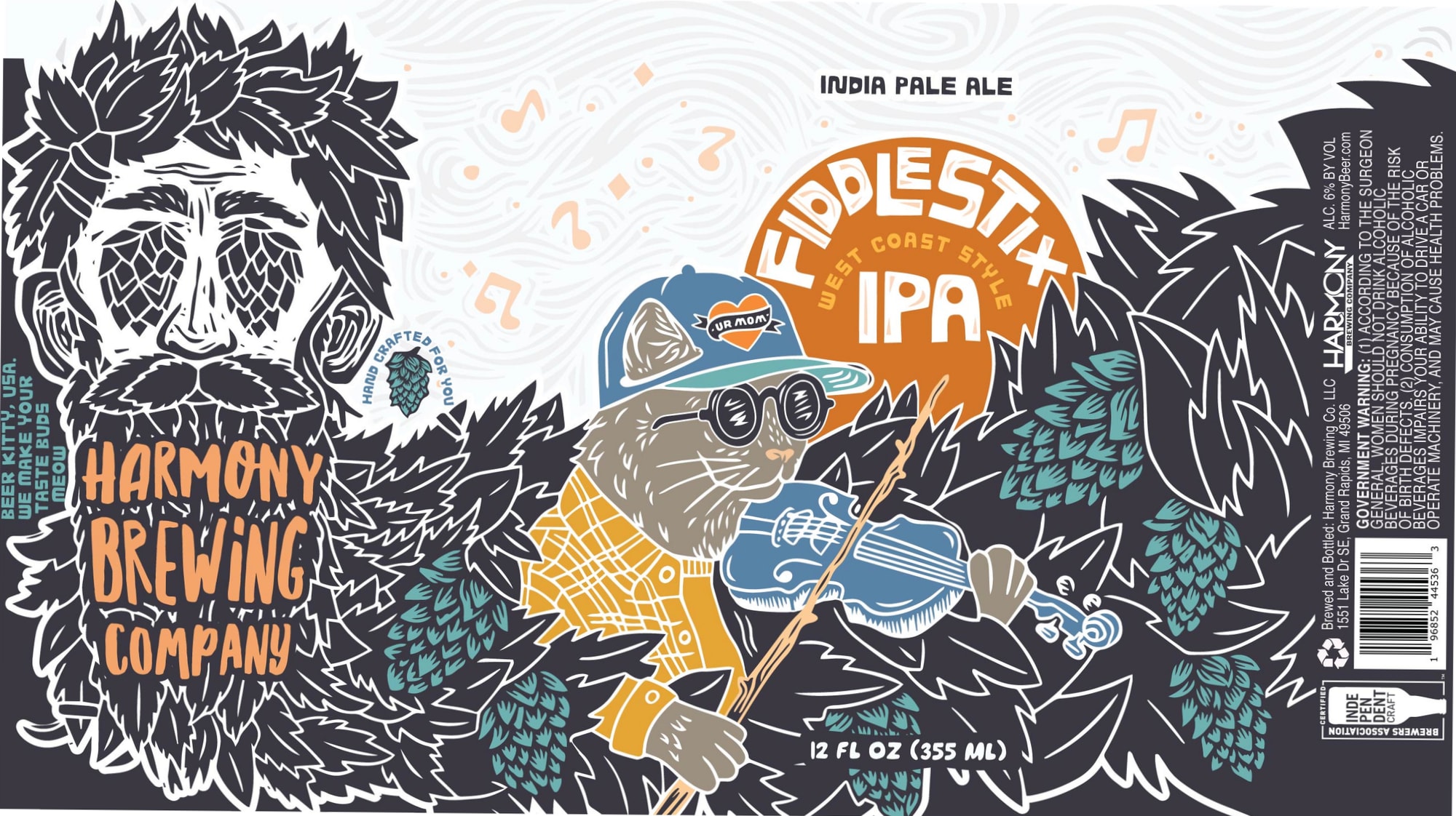 Fiddlestix IPA by Harmony Brewing Co. - beer label