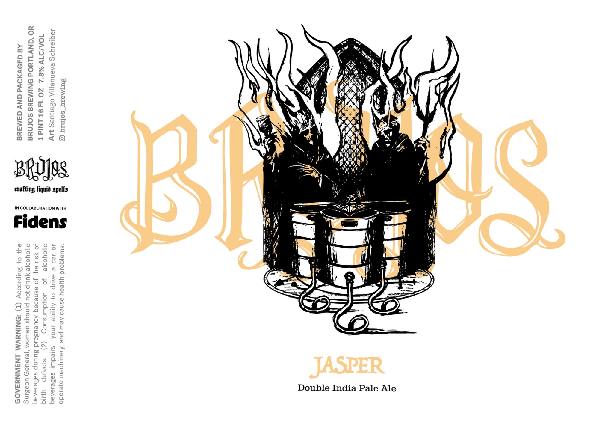 Fidens Jasper by Brujos Brewing - beer label